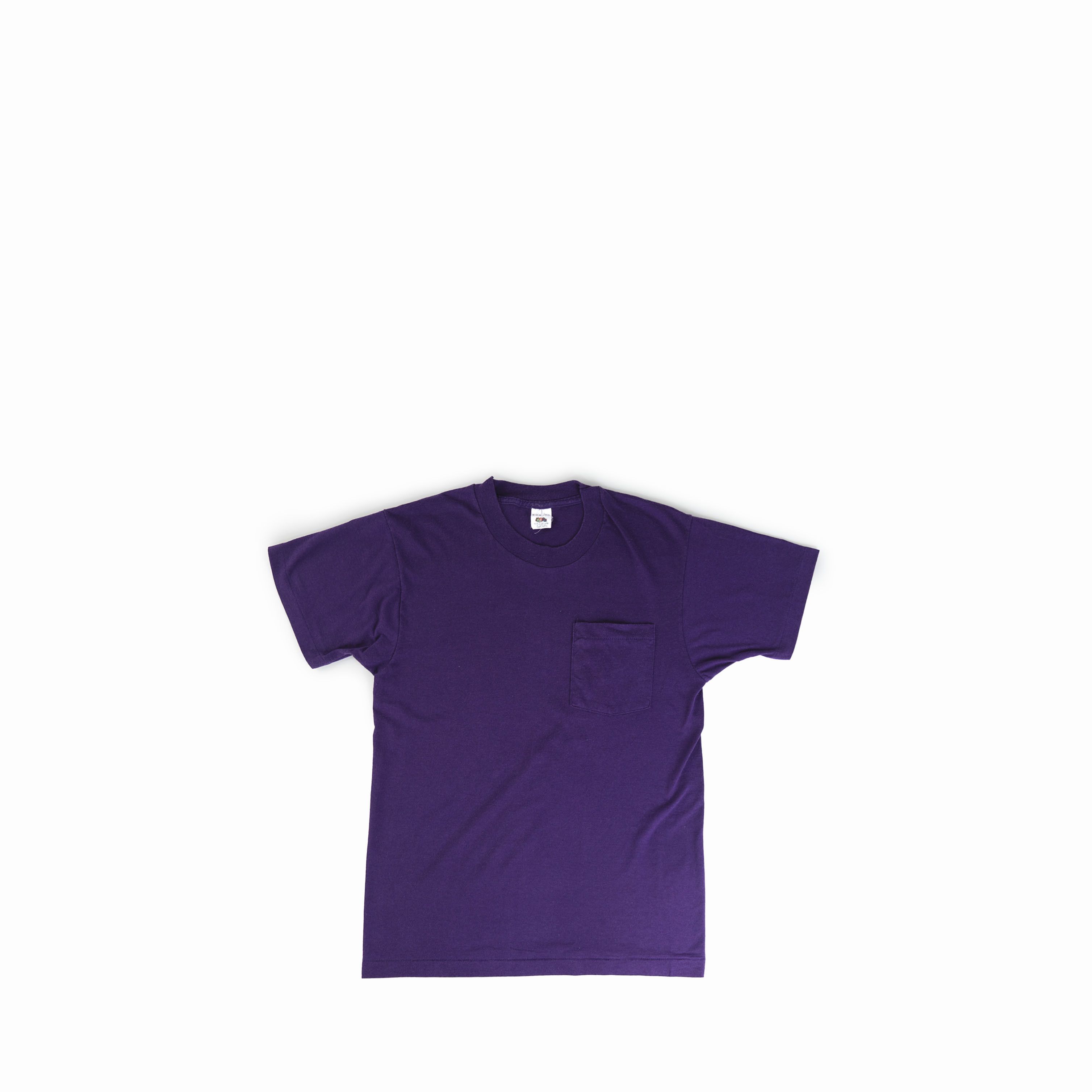 Vintage 1980's Purple Fruit Of The Loom Pocket Tee Shirt