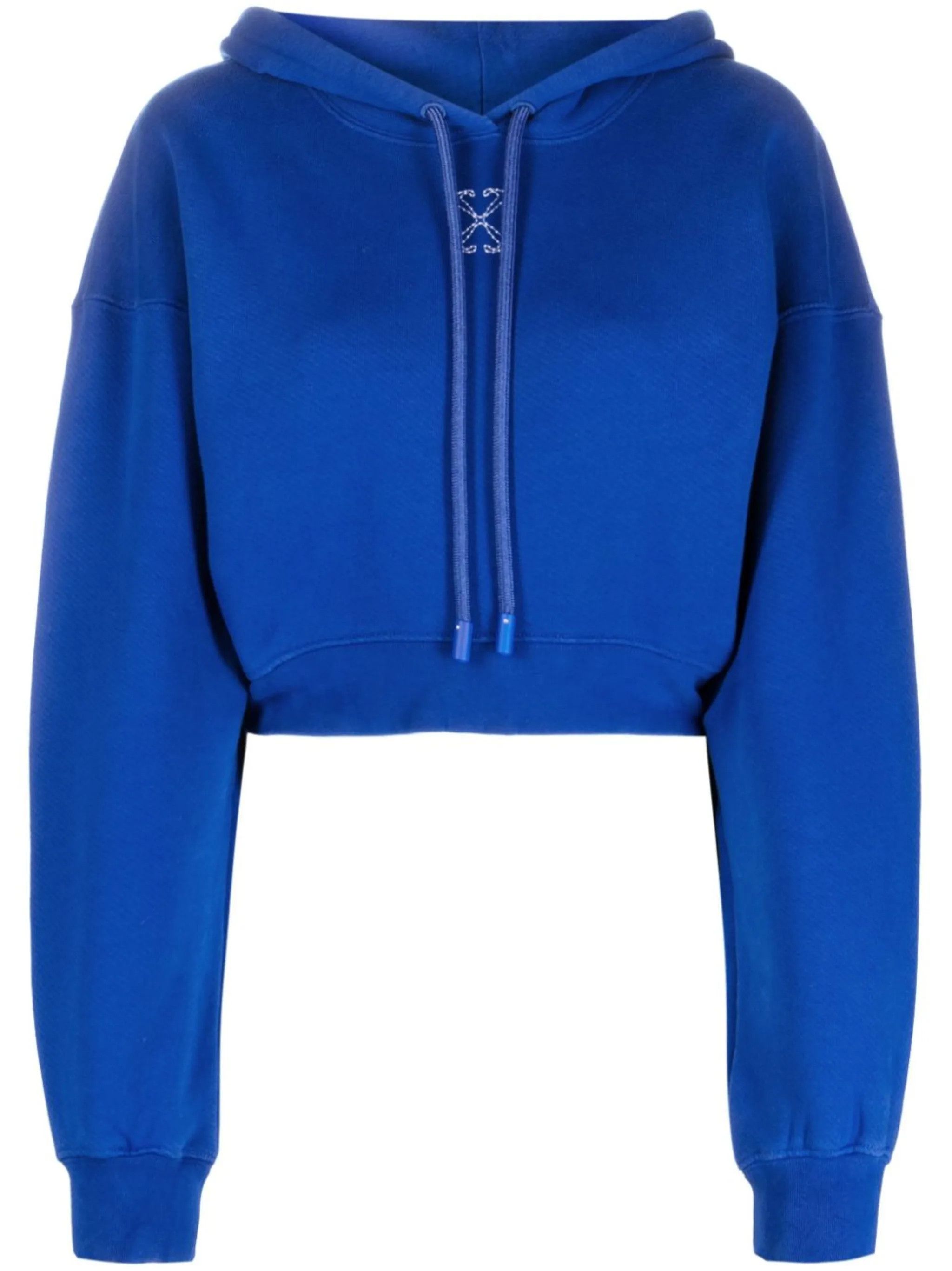 Off-White o1gr1nt0425 Embr Mini Arrow Crop Hoodie in Blue Size US XS / EU 42 / 0 - 1 Thumbnail
