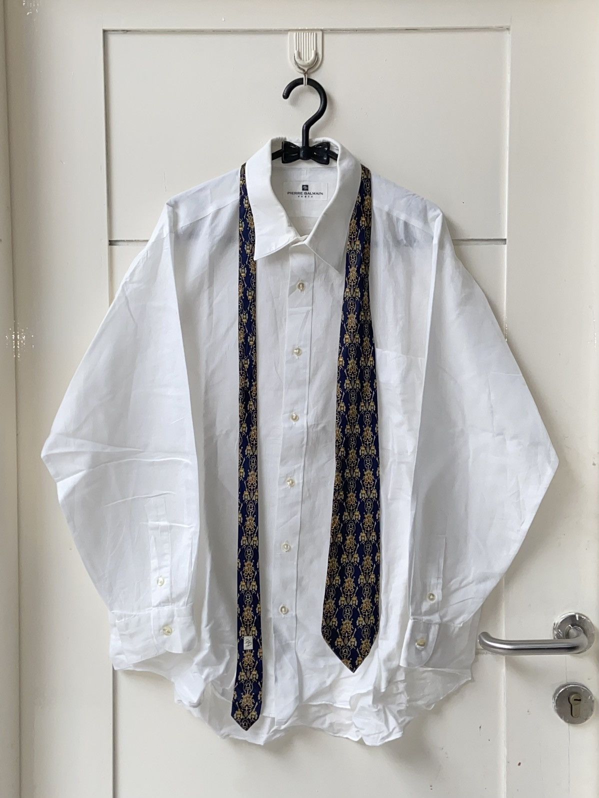Pierre Balmain PIERRE BALMAIN Paris White Shirt Tie Size US L / EU 52-54 / 3 - 8 Thumbnail