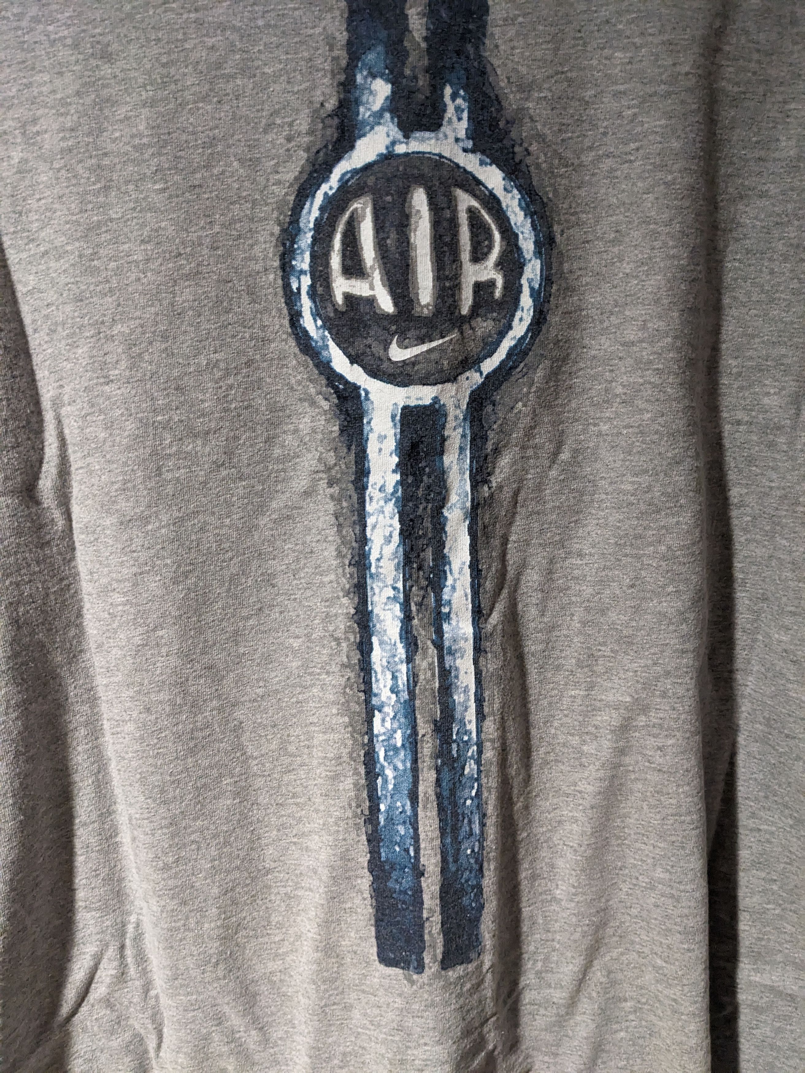 Nike × Vintage Vintage 90s Nike Air Swoosh Check Gray X-Large T-Shirt Size US XL / EU 56 / 4 - 2 Thumbnail