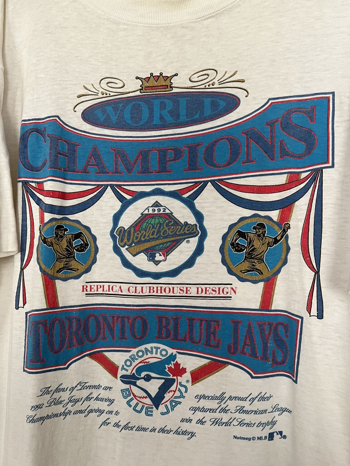 MLB Vintage 1992 Toronto Blue Jays Champions T-Shirt MLB Size US XL / EU 56 / 4 - 8 Thumbnail