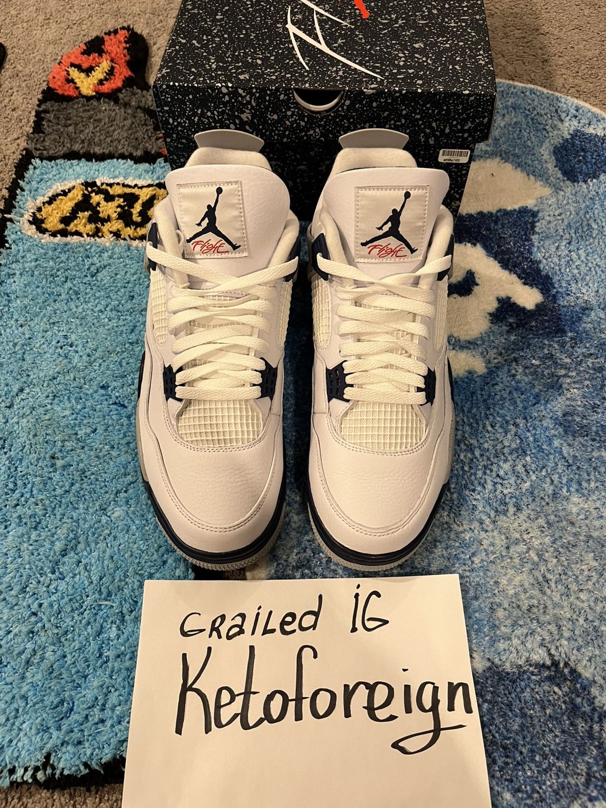 Jordan Brand × Nike Jordan 4 Midnight retro Brand New Sz 12 Og All Size US 12 / EU 45 - 2 Thumbnail