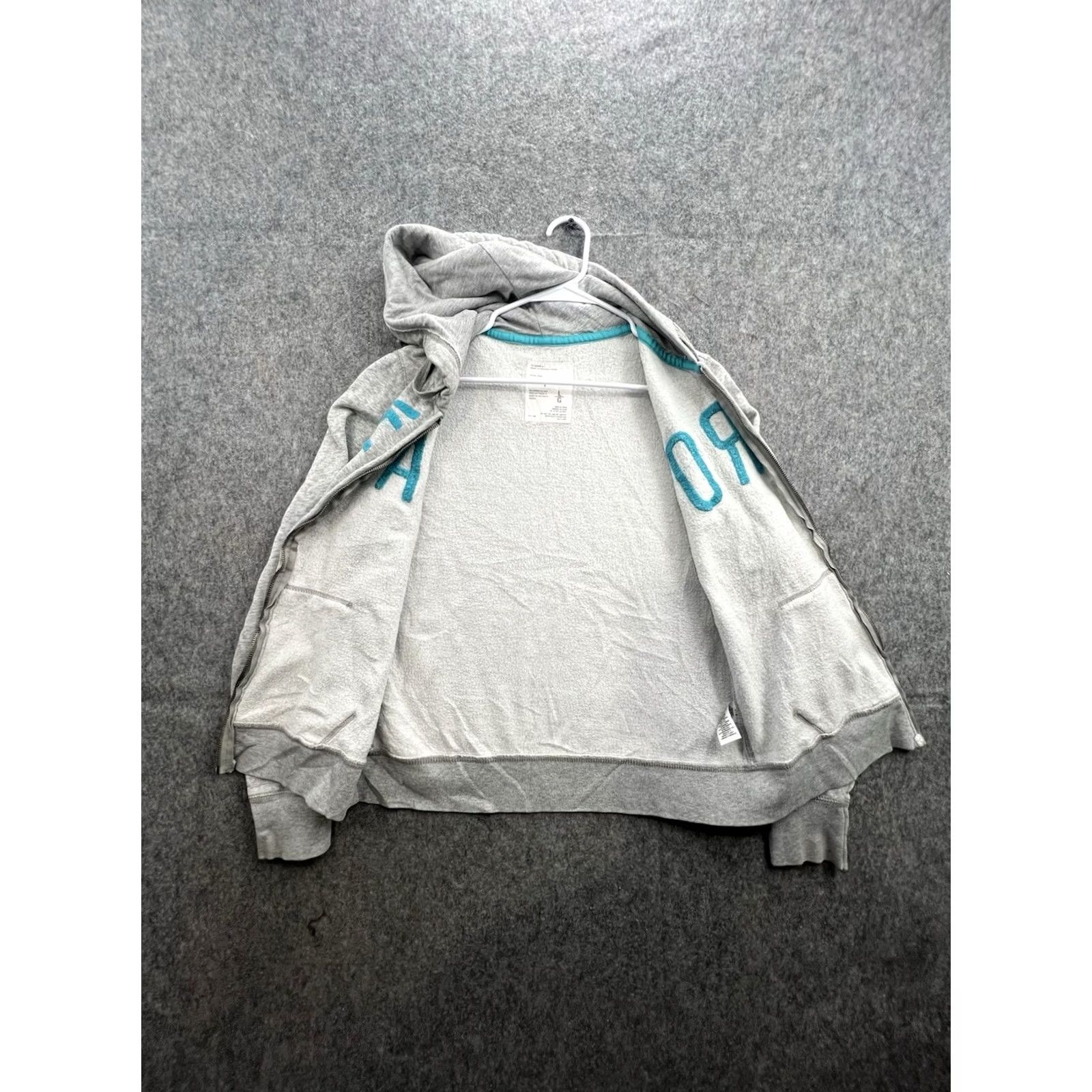 Vintage VINTAGE Aeropostale Zip Up Hoodie Gray Teal Embroidered Stitched On Women's Size L Size L / US 10 / IT 46 - 5 Thumbnail