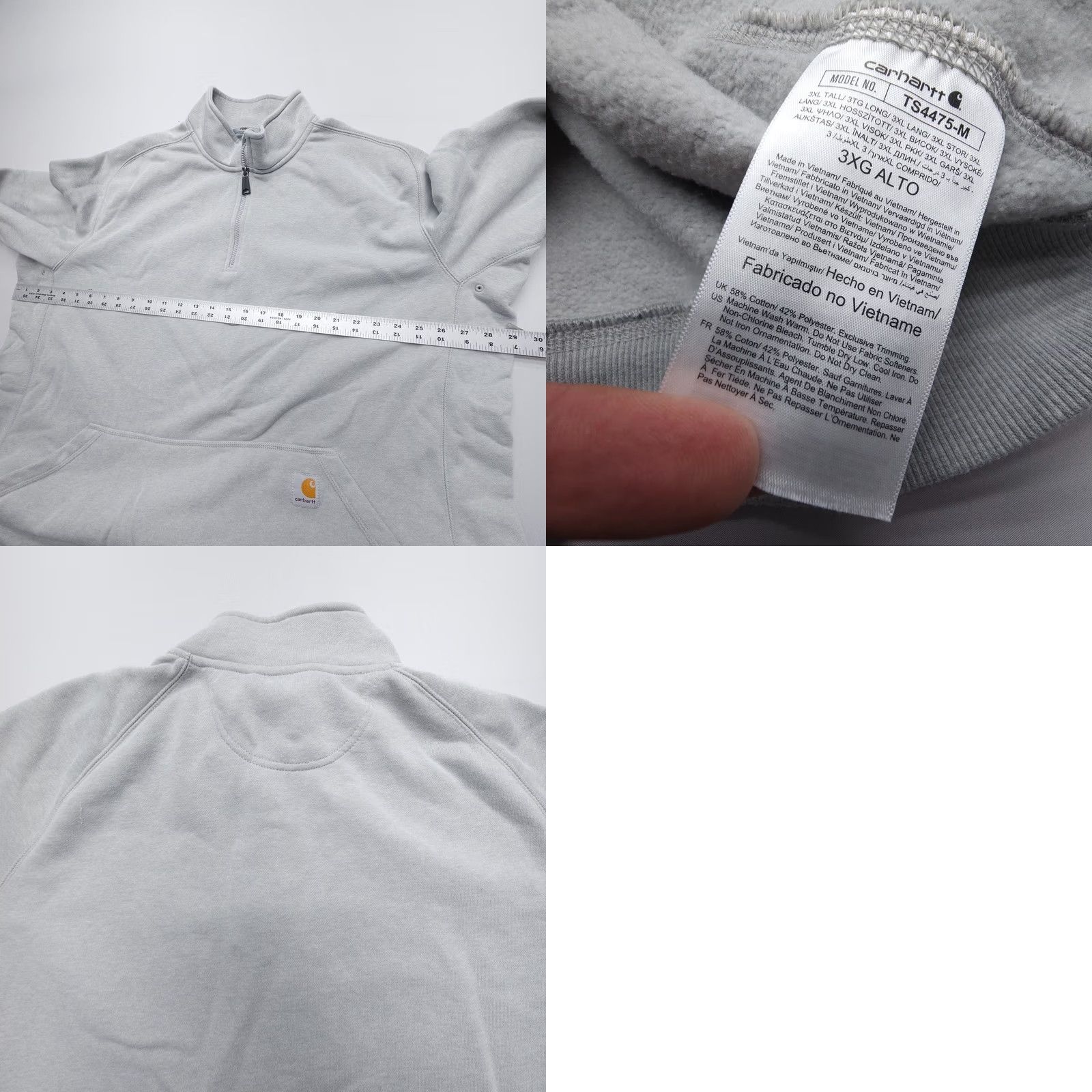 Carhartt Carhartt Sweatshirt Mens 3XL Tall Relaxed Fit Force 1/4 Zip Fleece Workwear Size US XXL / EU 58 / 5 - 8 Thumbnail
