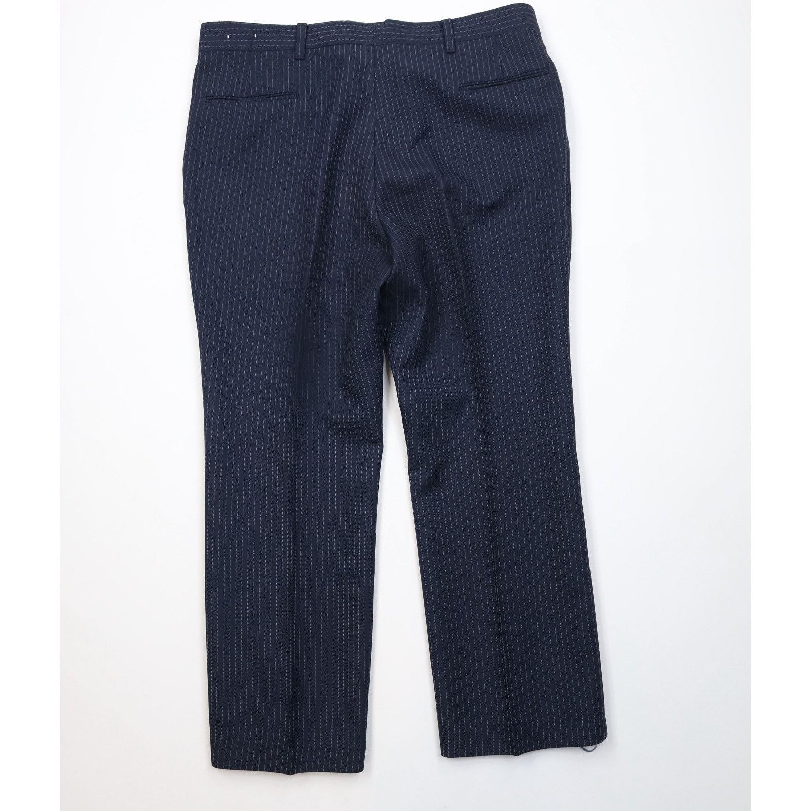 Vintage Vintage 70s 2 Piece Wool Blend Suit Wedding Blue Striped Size 46R - 19 Thumbnail