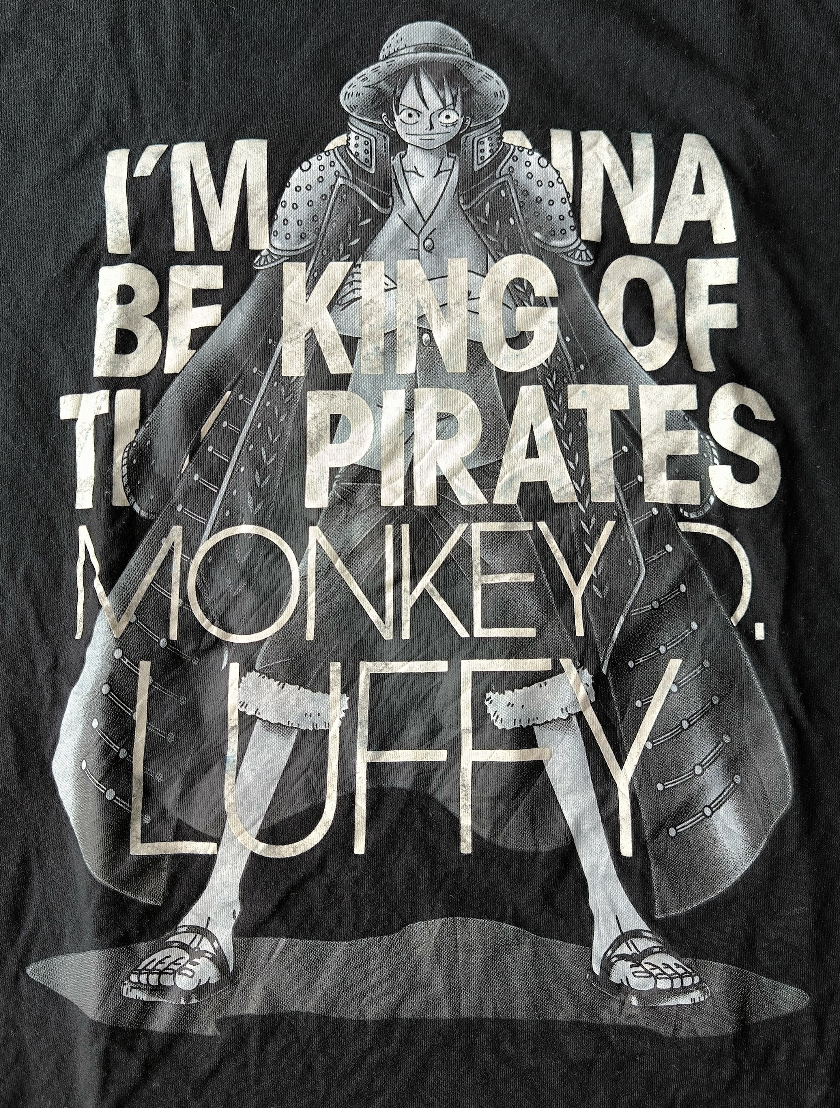 Anime One Piece "I'm gonna be King of the Pirates" Monkey Luffy Size US L / EU 52-54 / 3 - 4 Thumbnail