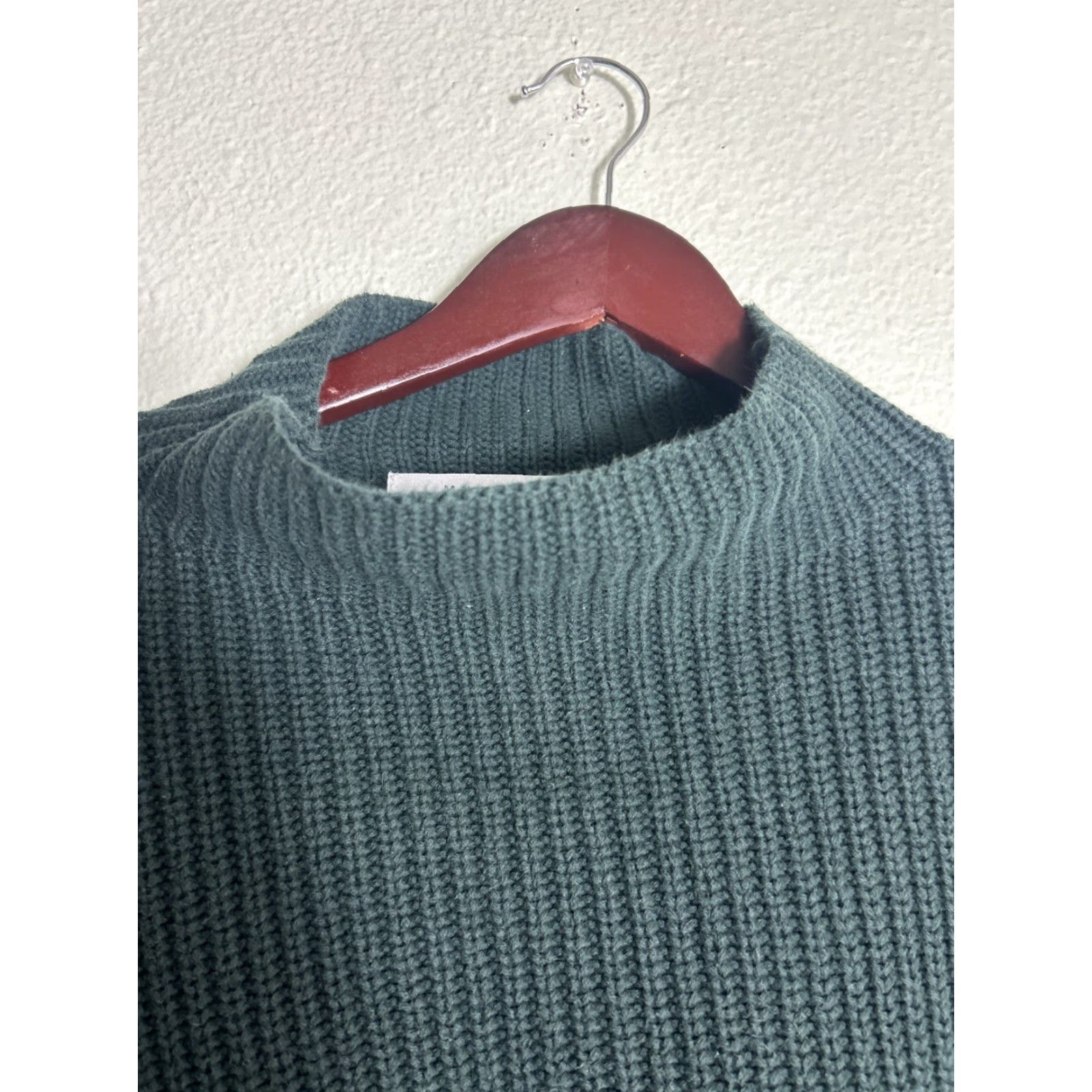 Vintage Max Studio Womens Large Long Sleeve Green Tunic Sweater 100% Cotton Size L / US 10 / IT 46 - 4 Thumbnail