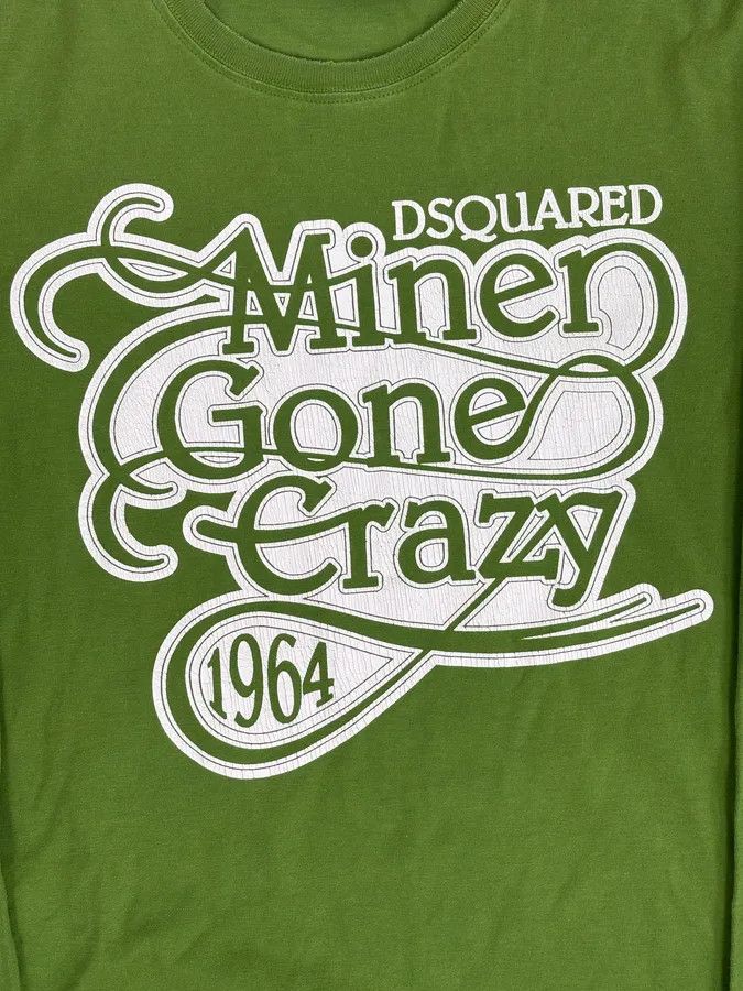 Dsquared2 AW2009 Dsquared2 Green Miner Gone Crazy Longsleeves T-Shirt Size US M / EU 48-50 / 2 - 8 Thumbnail