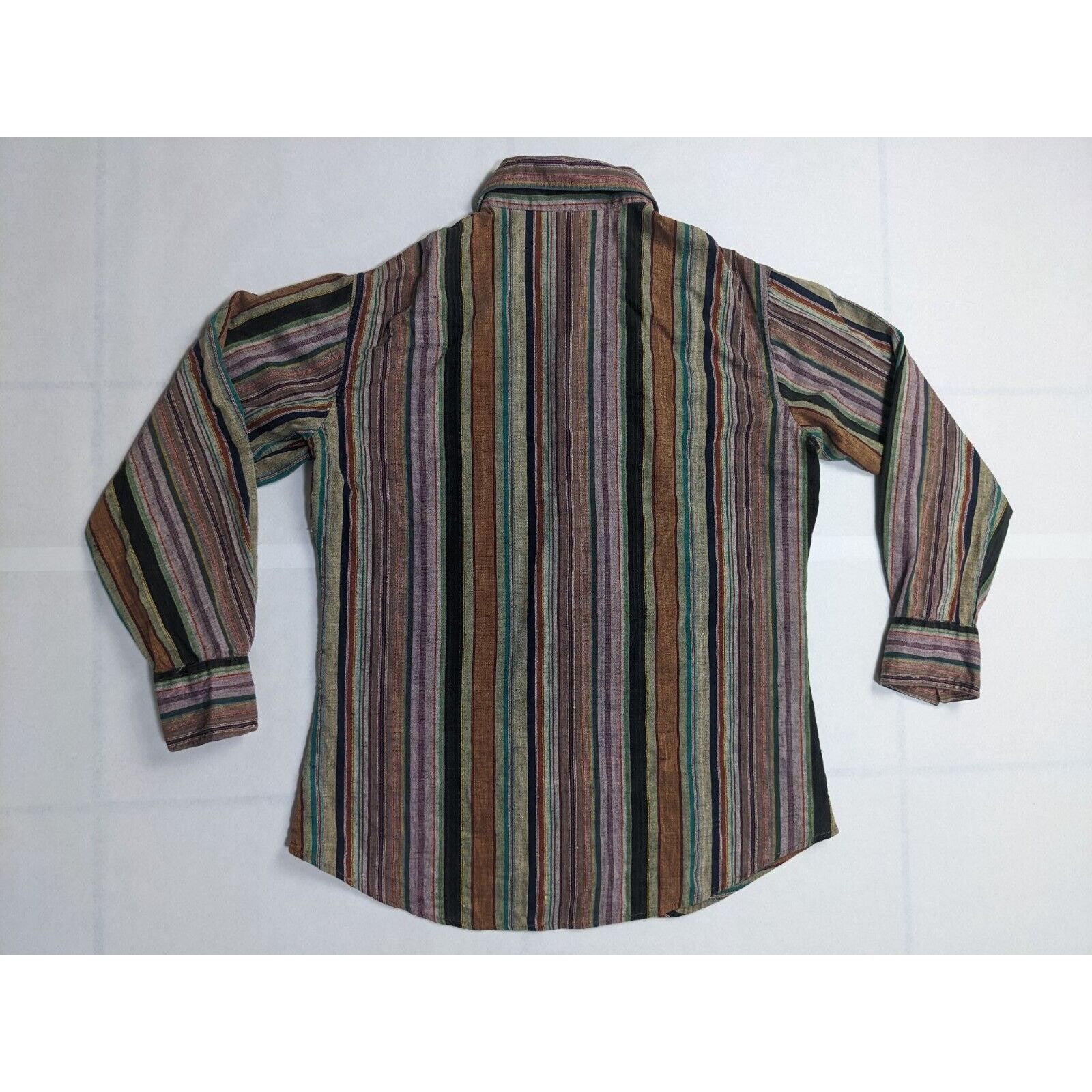 Other Vtg 60s 70s Funky Multicolor Stripes Button Down Shirt Size L / US 10 / IT 46 - 4 Thumbnail