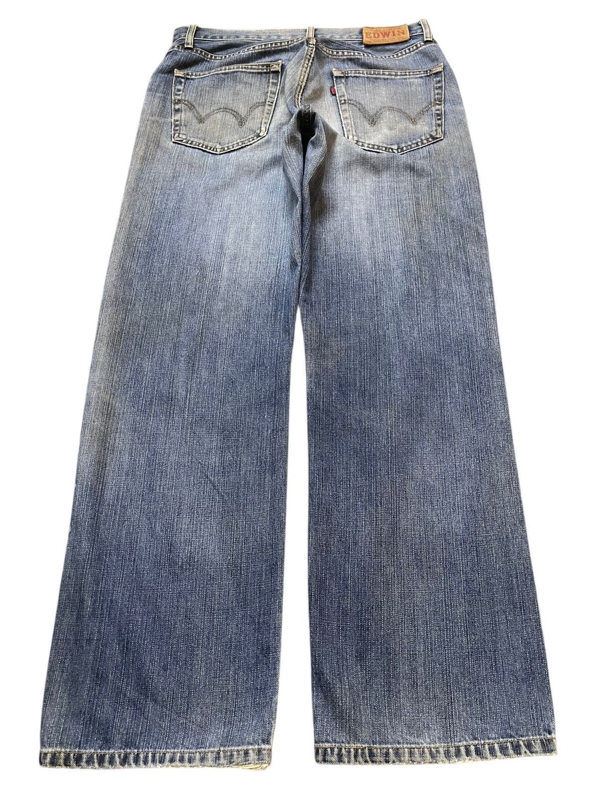 Edwin Vintage Edwin 503z Blue Faded Wash Distress Baggy Jeans Size US 31 - 2 Thumbnail