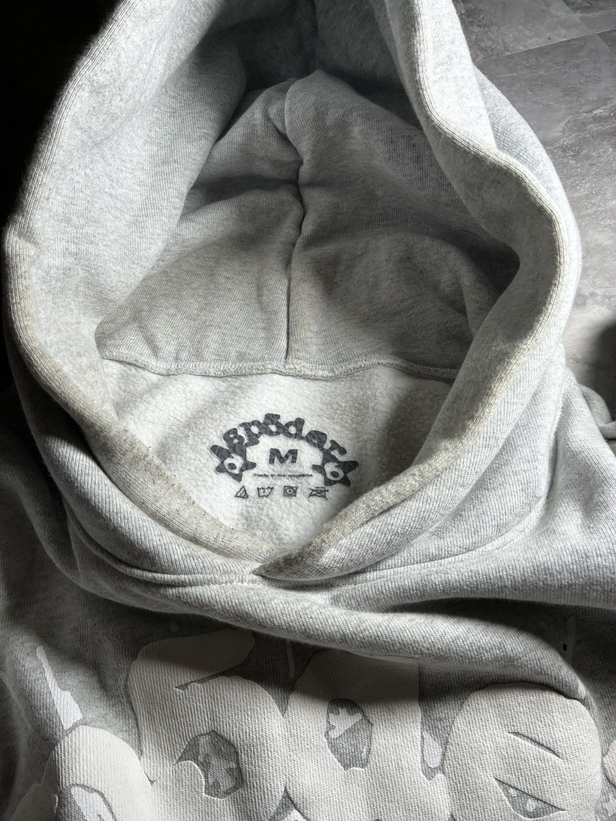 Sp5der Grey And White Web Sp5der Hoodie Size US M / EU 48-50 / 2 - 7 Thumbnail