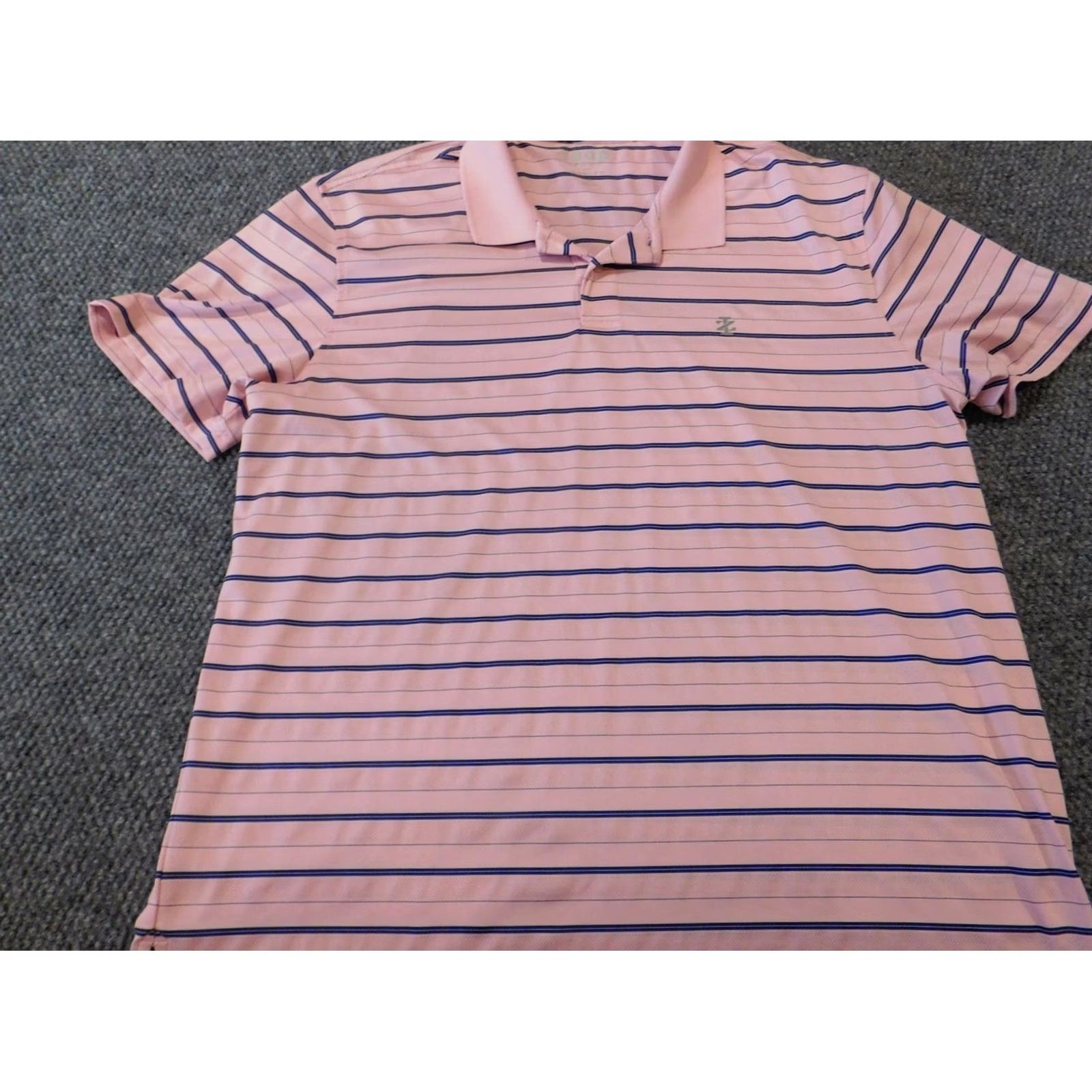 Izod IZOD Polo Shirt Mens XL Pink Striped Short Sleeve Collared Knit Cotton Stretch Golf casual Size US XL / EU 56 / 4 - 2 Thumbnail
