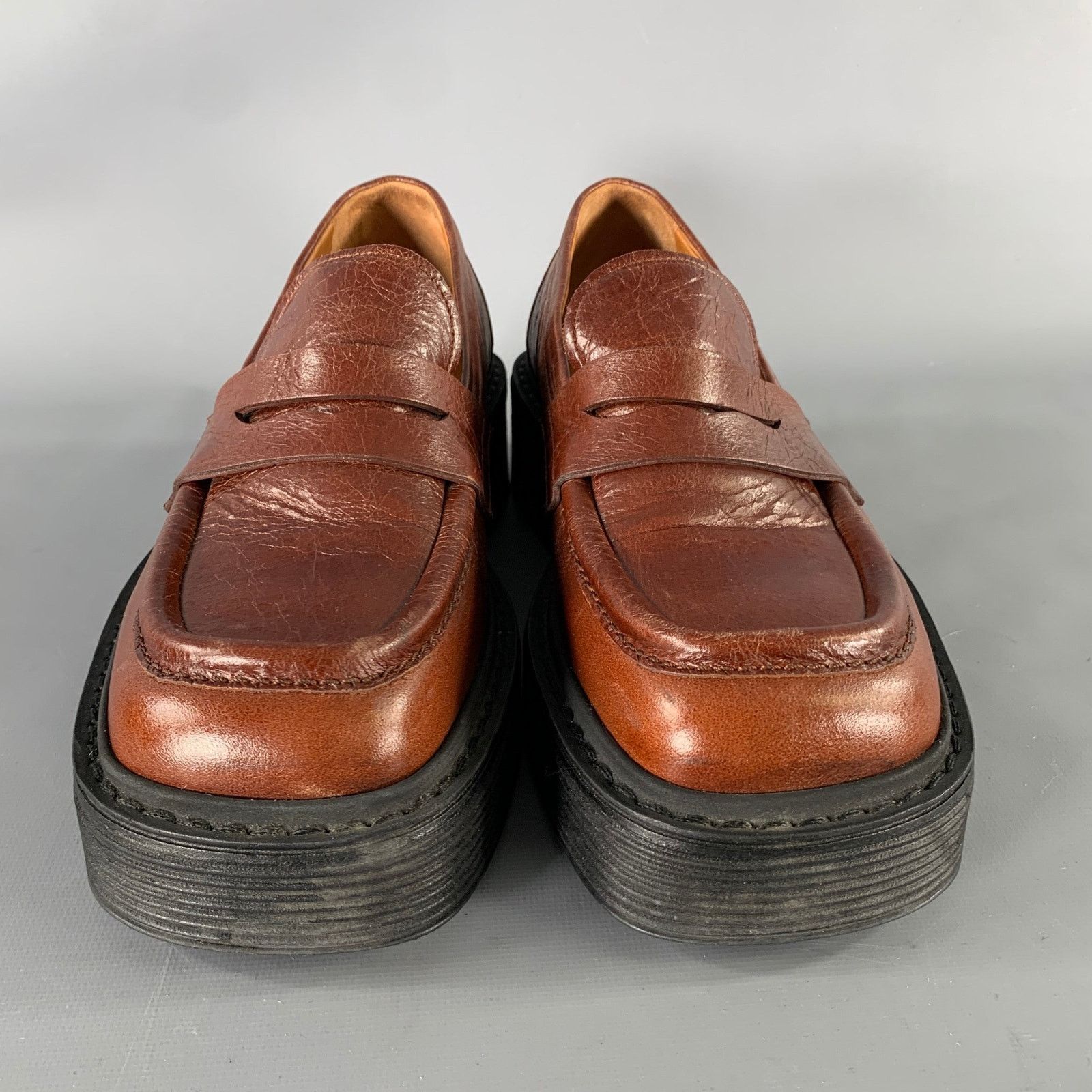 Marni MARNI Size 9 Brown Leather Square Toe Loafers Size US 9 / IT 39 - 4 Thumbnail