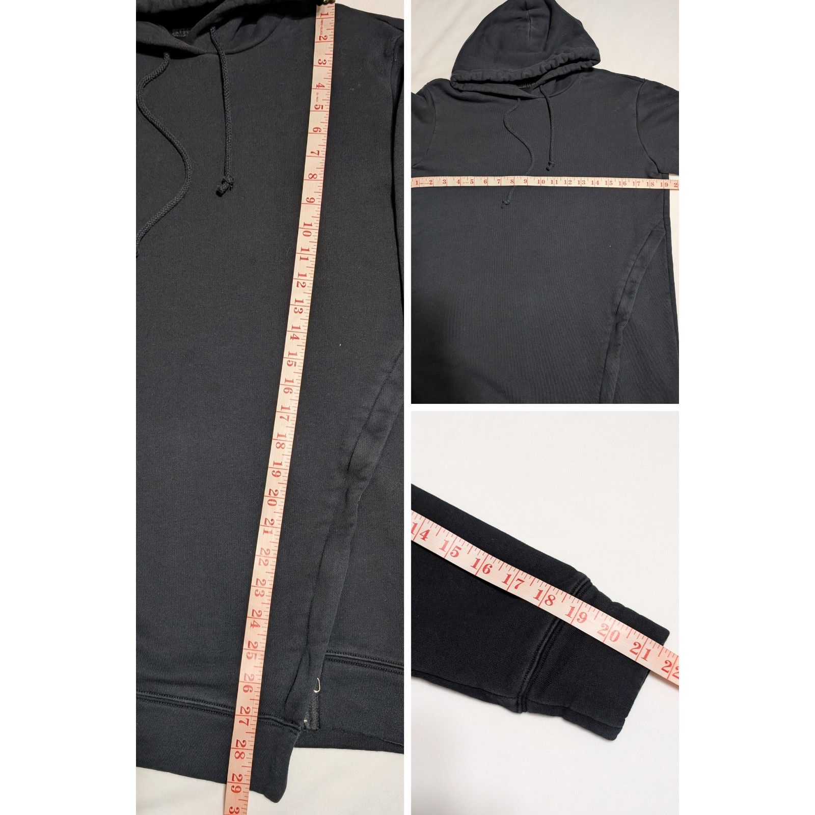 MO&Co Black Longline Cotton Hoodie Sweatshirt Size S Womens