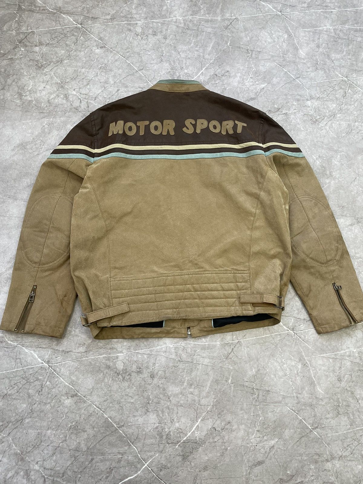 Other Rare Vintage 90s leather jacket Brown faded racing Japanese Size US XL / EU 56 / 4 - 10 Thumbnail