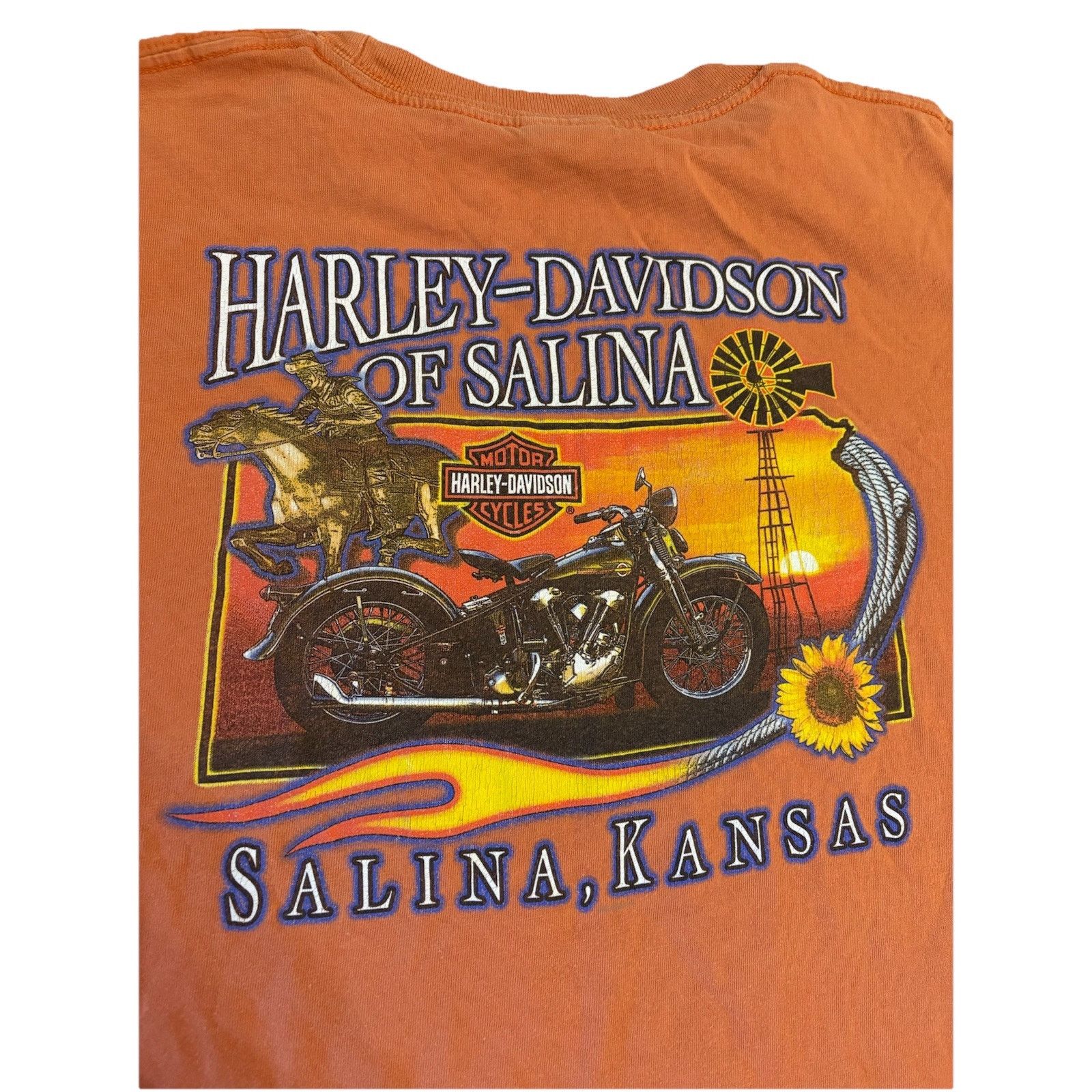 Harley Davidson VTG Y2k Harley-Davidson Men's Motor Cycles Orange XL T-shirt Size US XL / EU 56 / 4 - 1 Thumbnail