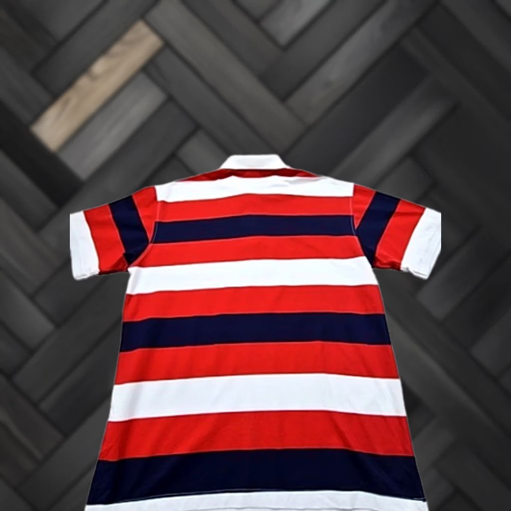 Lacoste Lacoste Polo Shirt Polo Shirt Lacoste Men's Red White Navy Striped Short Sleeve Cotton XXL Size US XXL / EU 58 / 5 - 1 Thumbnail