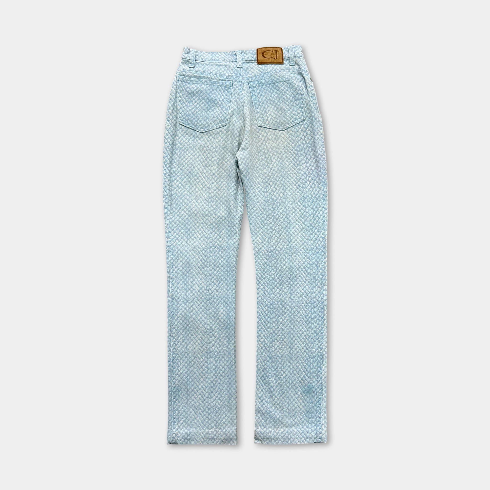 Roberto Cavalli Cavalli Jeans Blue Snake Skin Pants Size ONE SIZE - 5 Thumbnail