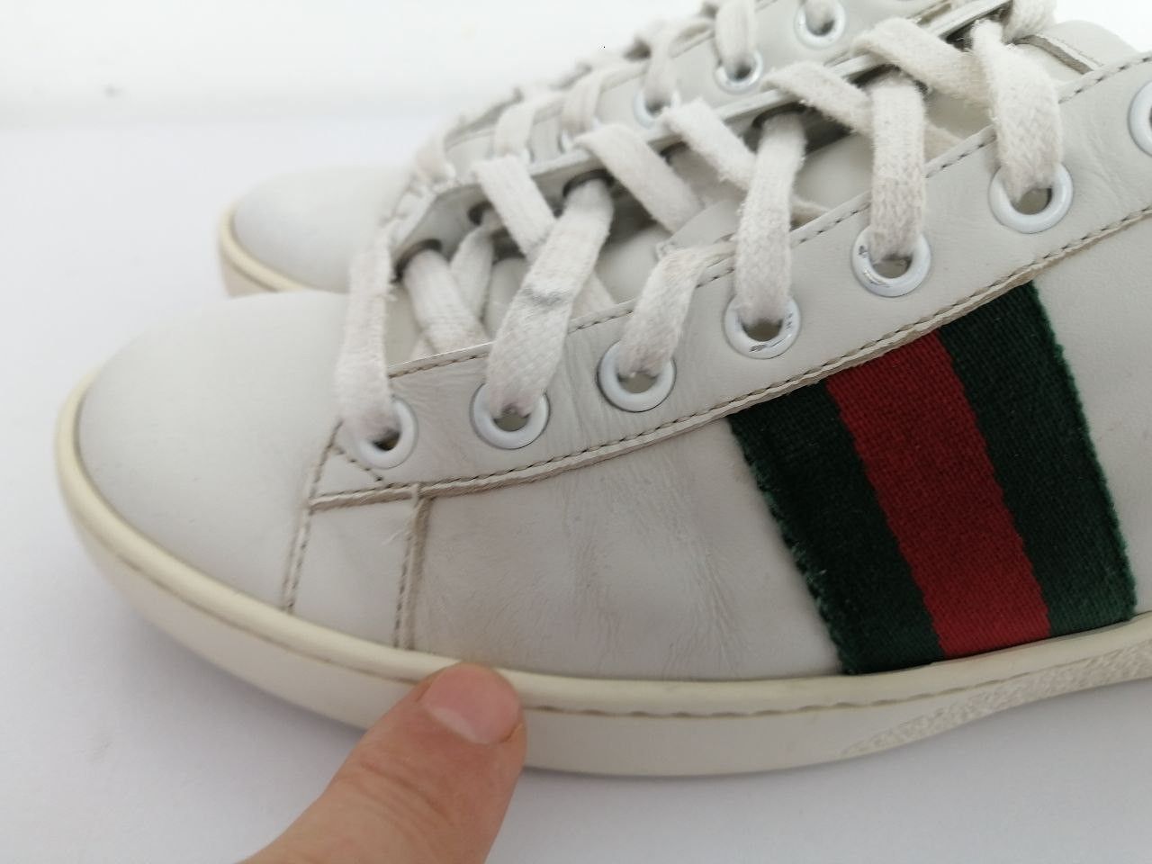 Gucci Gucci White Ace Sneakers Size US 6.5 / IT 36.5 - 13 Thumbnail