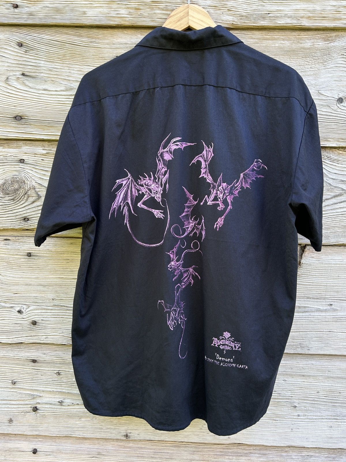 Alchemy Equipment 00s Vintage Alchemy Gothic 2001 Demons Carta Button Up Shirt Size US XL / EU 56 / 4 - 1 Thumbnail