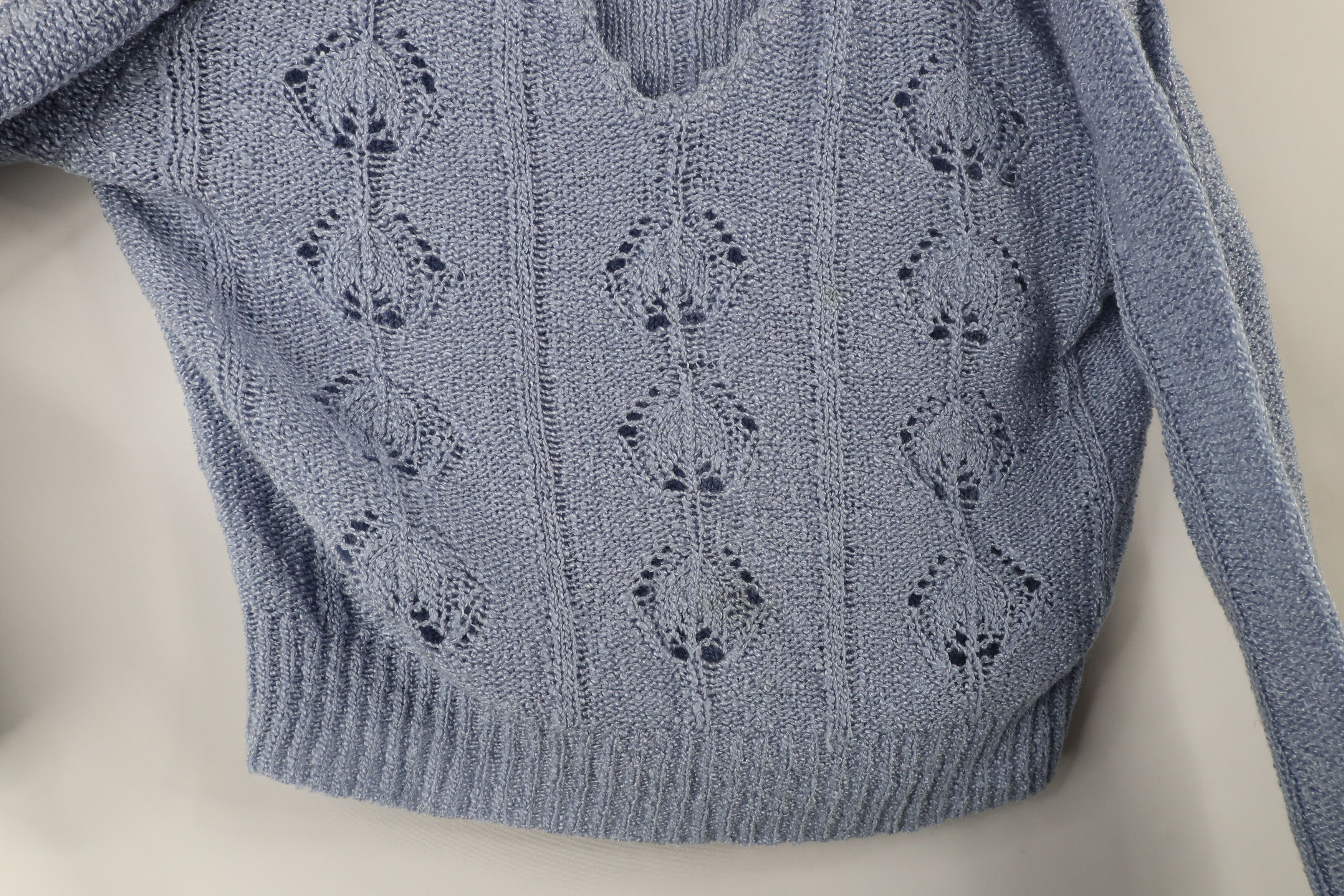 Vintage Vintage 90s Streetwear Distressed Knit V-Neck Sweater Blue Size L / US 10 / IT 46 - 6 Thumbnail