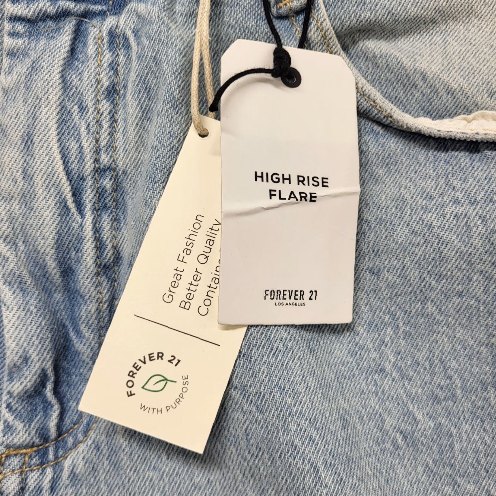 Forever 21 FOREVER 21 Jeans Women's Size 30 Blue High Rise Slim Fit Flared Hippie Boho Jeans Size 30" / US 8 / IT 44 - 3 Thumbnail