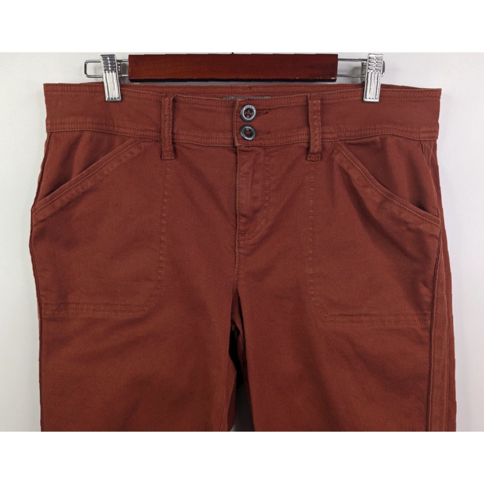 Torrid Torrid Pants Womens Size 12 Straight Cuffed Rust Maroon Trousers Blue? Size 34" / US 12 / IT 48 - 2 Thumbnail