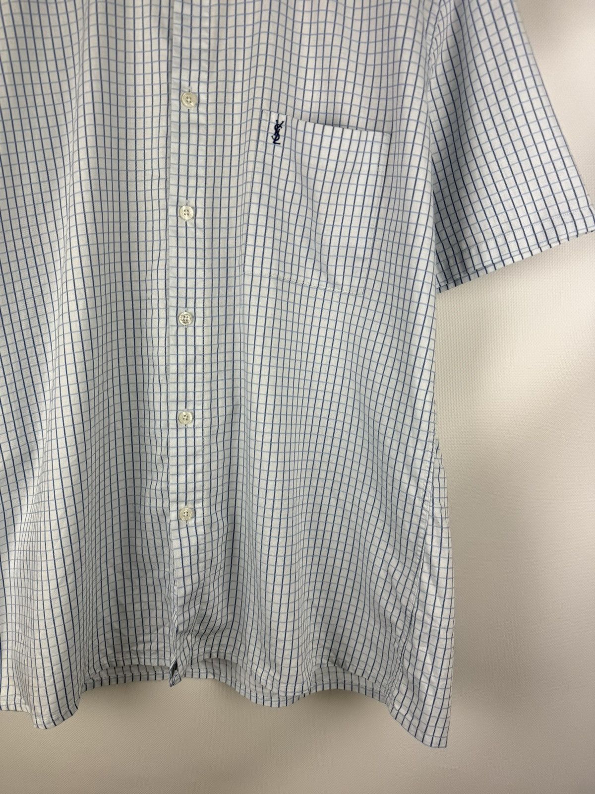 Yves Saint Laurent YSL Yves Saint Laurent Vintage 90s S/S Plaid Button Up Shirt Size US L / EU 52-54 / 3 - 6 Thumbnail