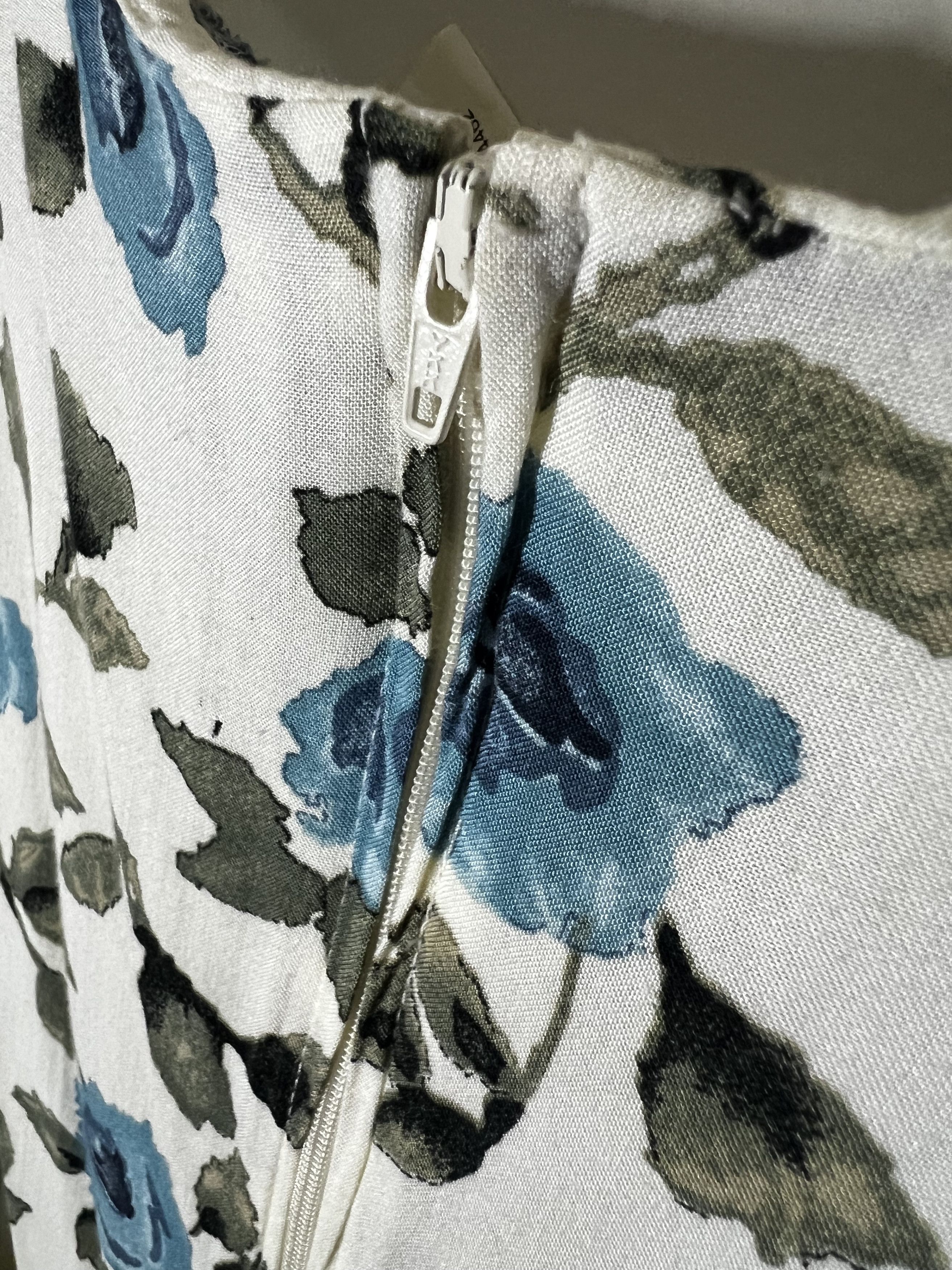 Other × Vintage Vintage 80's R&K Originals White and Blue Floral Maxi Dress Size L / US 10 / IT 46 - 8 Thumbnail