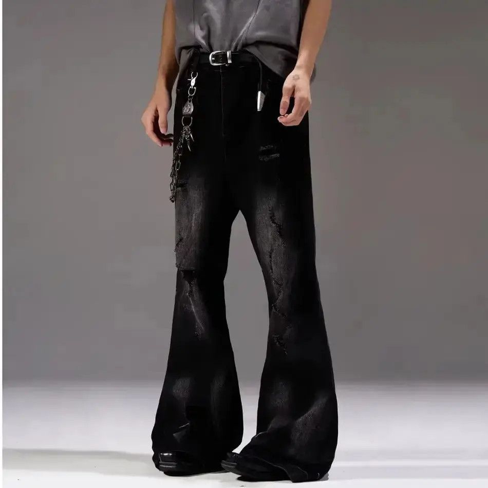 Japanese Brand Retro micro flared ripped jeans Size US 32 / EU 48 - 6 Thumbnail