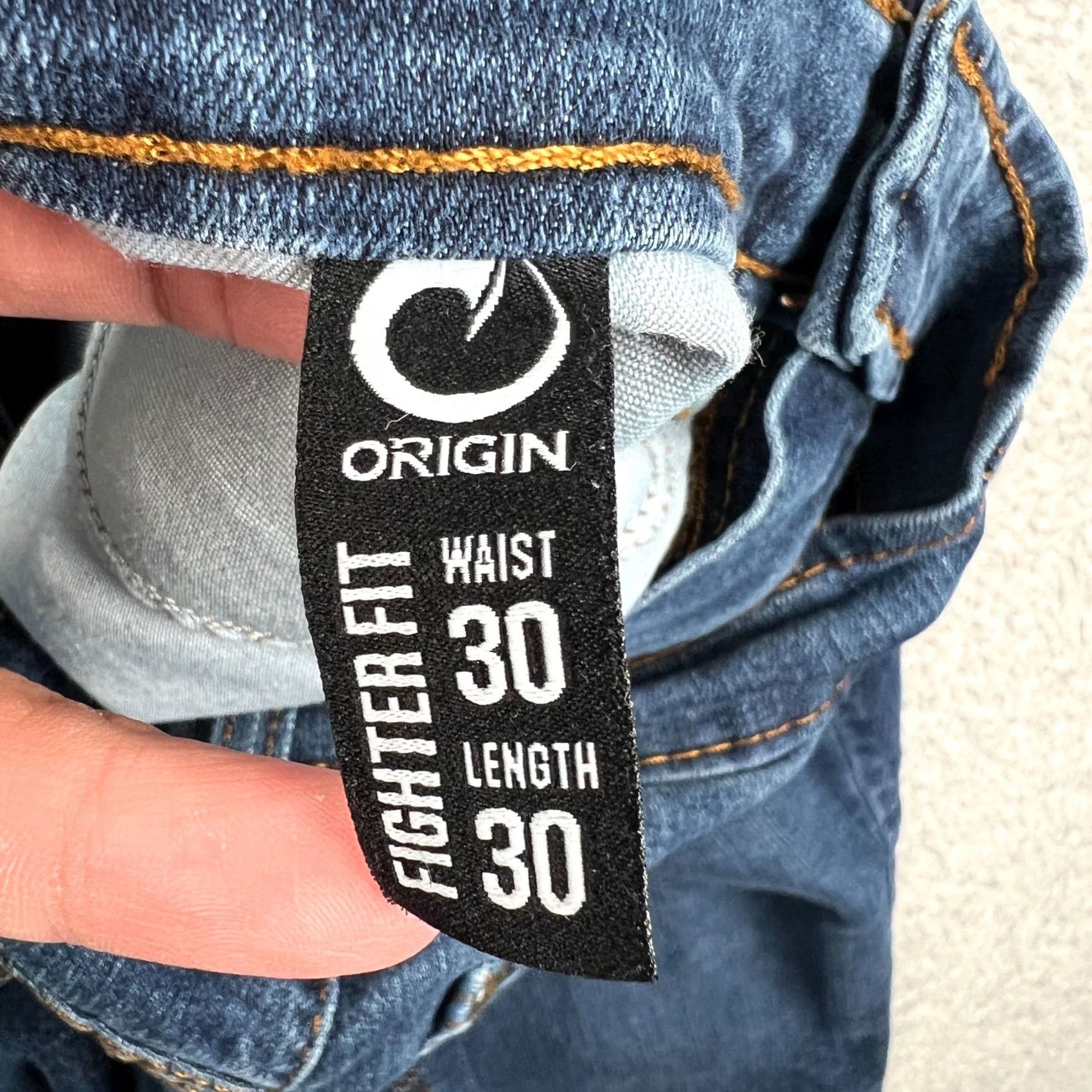 Vintage Origin Delta 68 Fighter Fit Jeans Mens 30x30 Blue Denim USA Made Stretch Pants Size US 30 / EU 46 - 3 Thumbnail