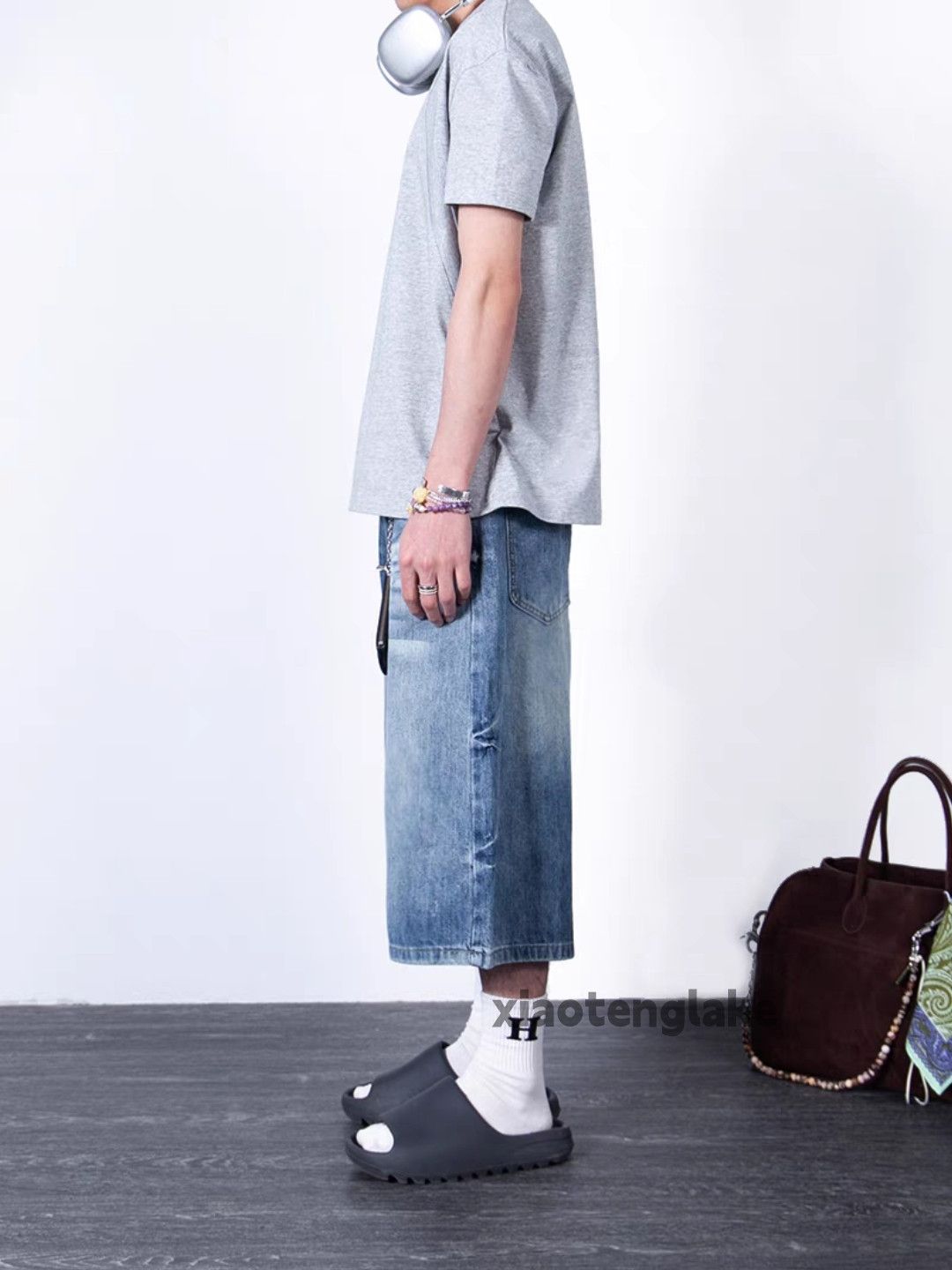 Jean × Vintage Unisex washed faded utility punk grunge baggy shorts Size US 33 - 6 Thumbnail
