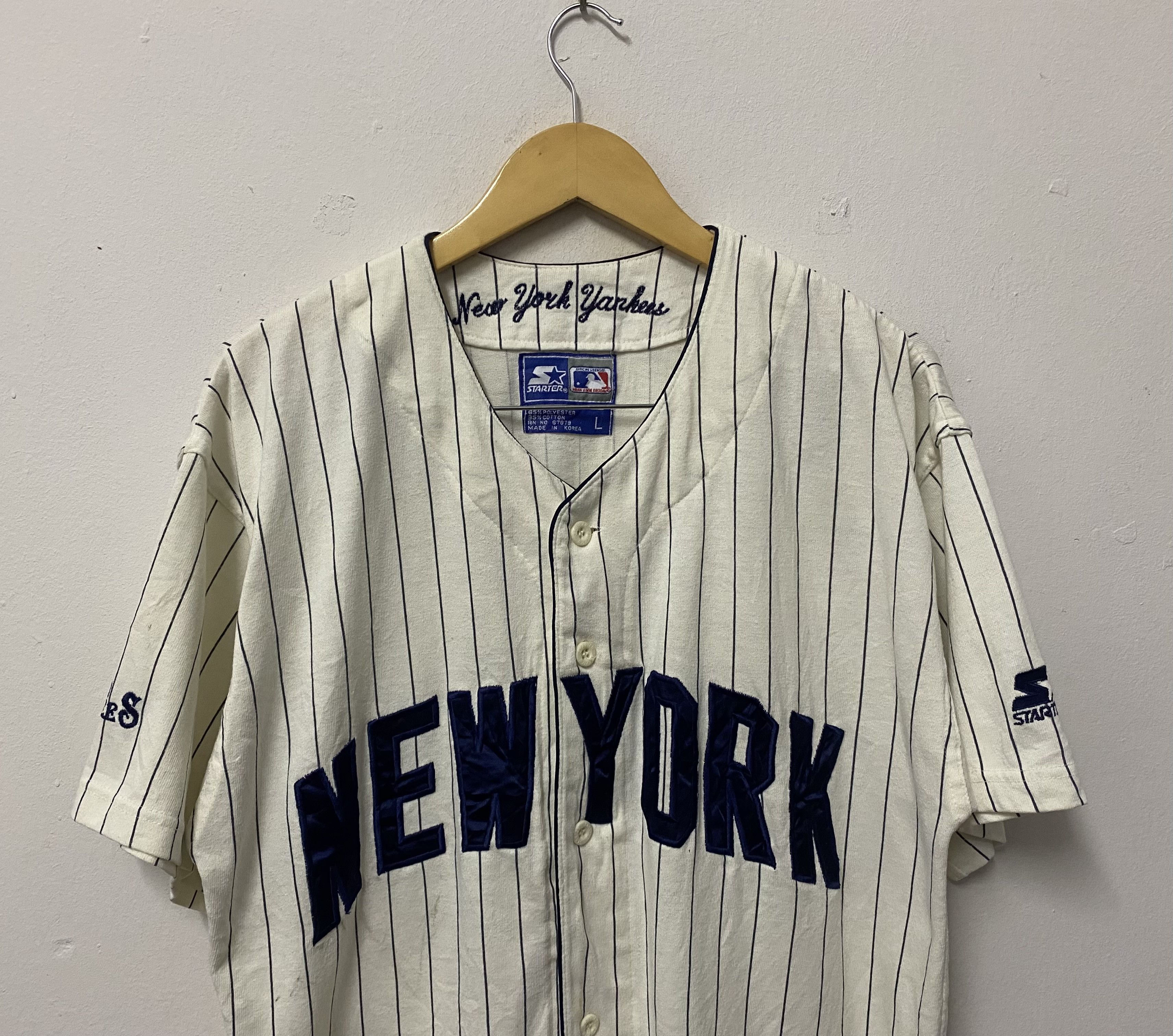 Starter Vintage Starter x New York Yankees V-Neck Shirts Size US L / EU 52-54 / 3 - 3 Thumbnail