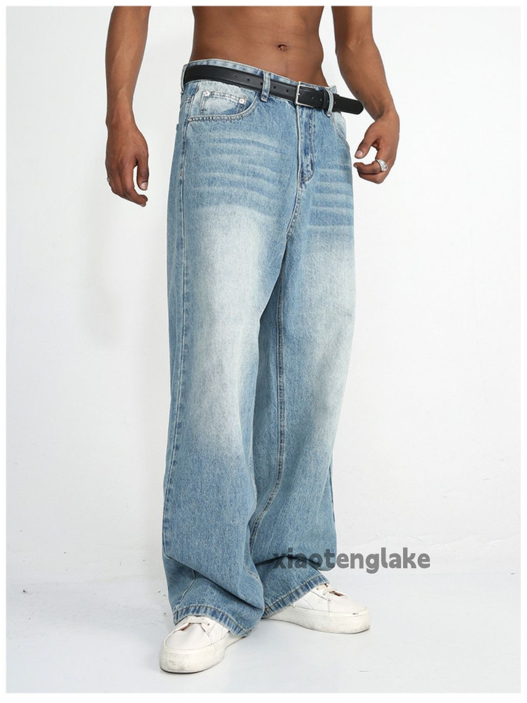 Jean × Vintage washed faded cleanfit yuppie loose baggy jeans Size US 28 / EU 44 - 3 Thumbnail
