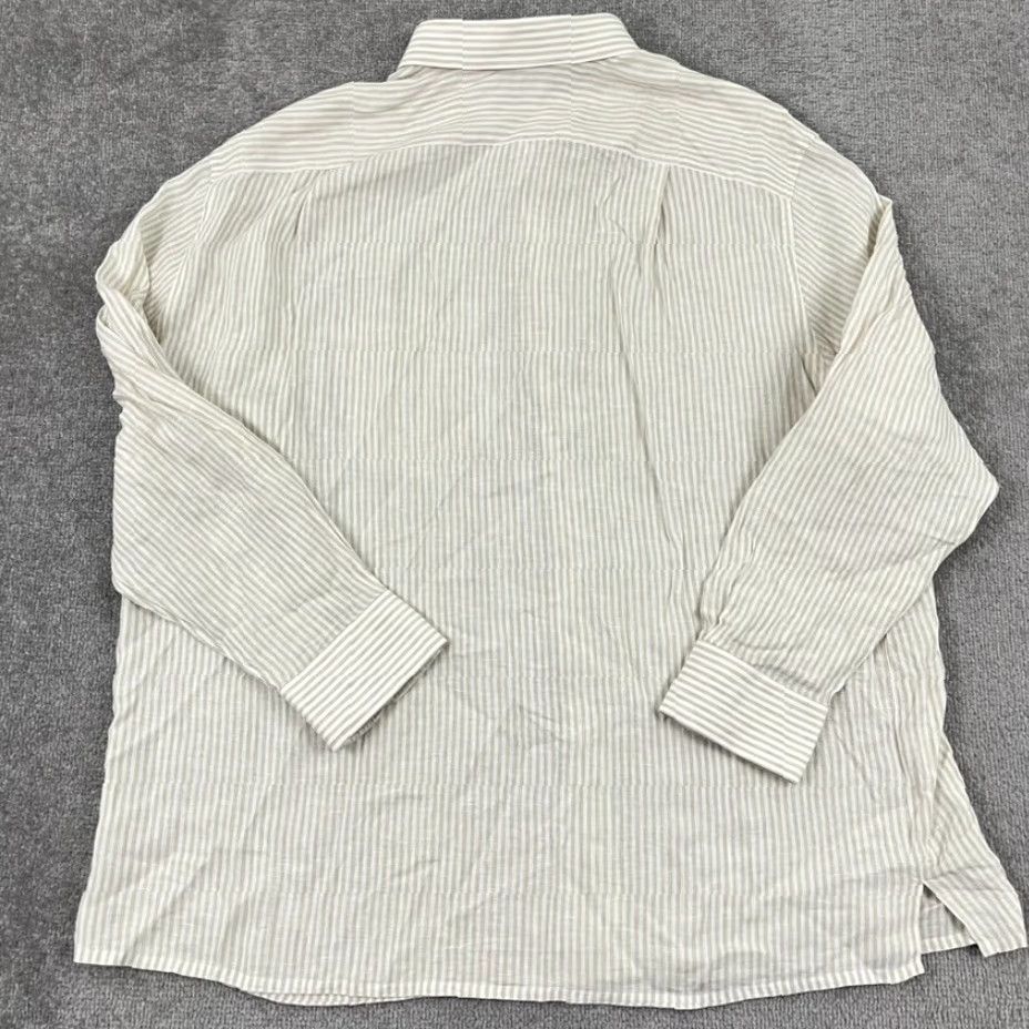 FLAX VINTAGE Solbiati Button Up Shirt Mens 3XL Linen Brown Striped Classic Clothing Mens Regular 3XL Button-Up Shirt Linen European Flax Old Money Size US XXL / EU 58 / 5 - 7 Thumbnail