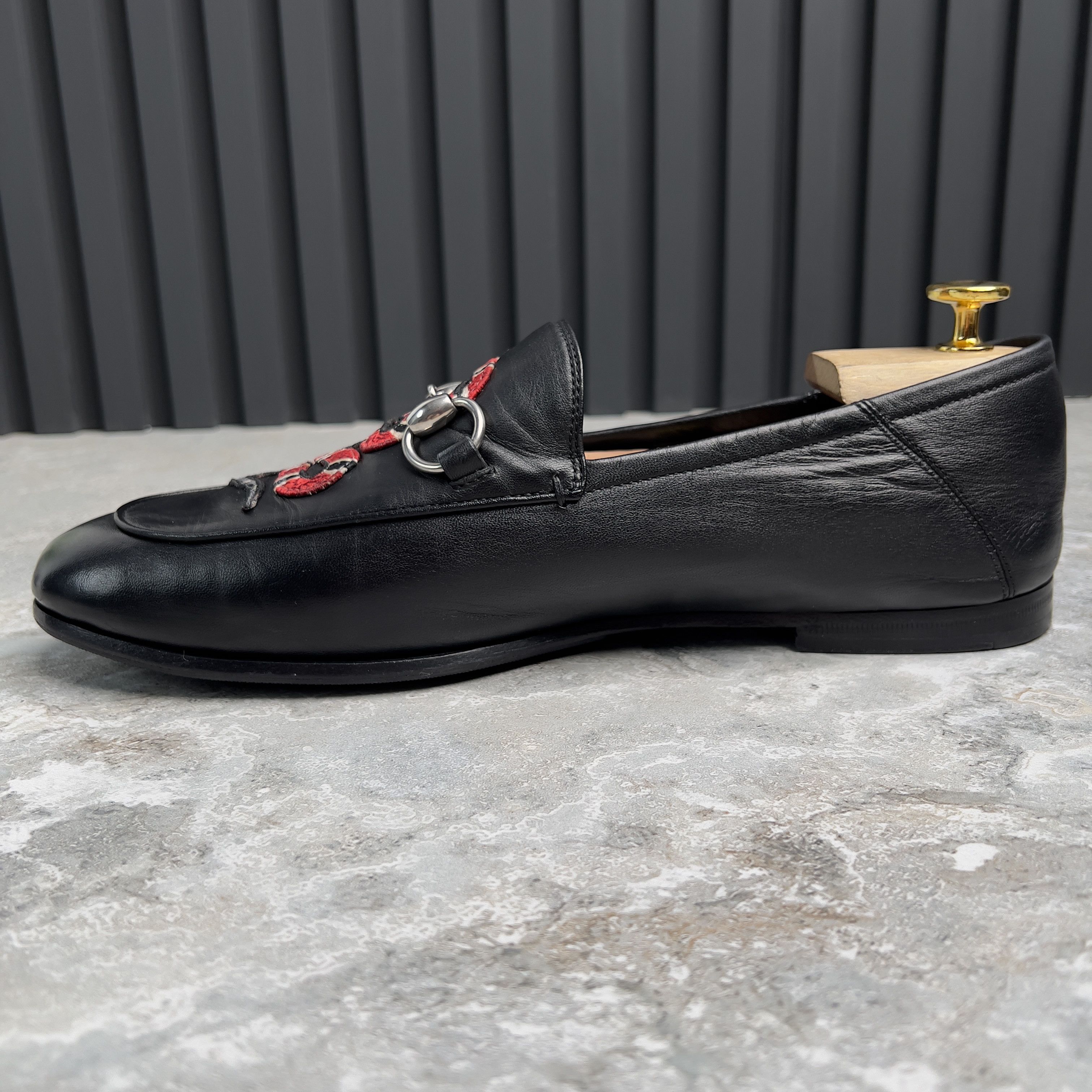 Gucci GUCCI Horsebit Jordaan Snake Collapsible Loafer Leather Size US 8.5 / EU 41-42 - 6 Thumbnail