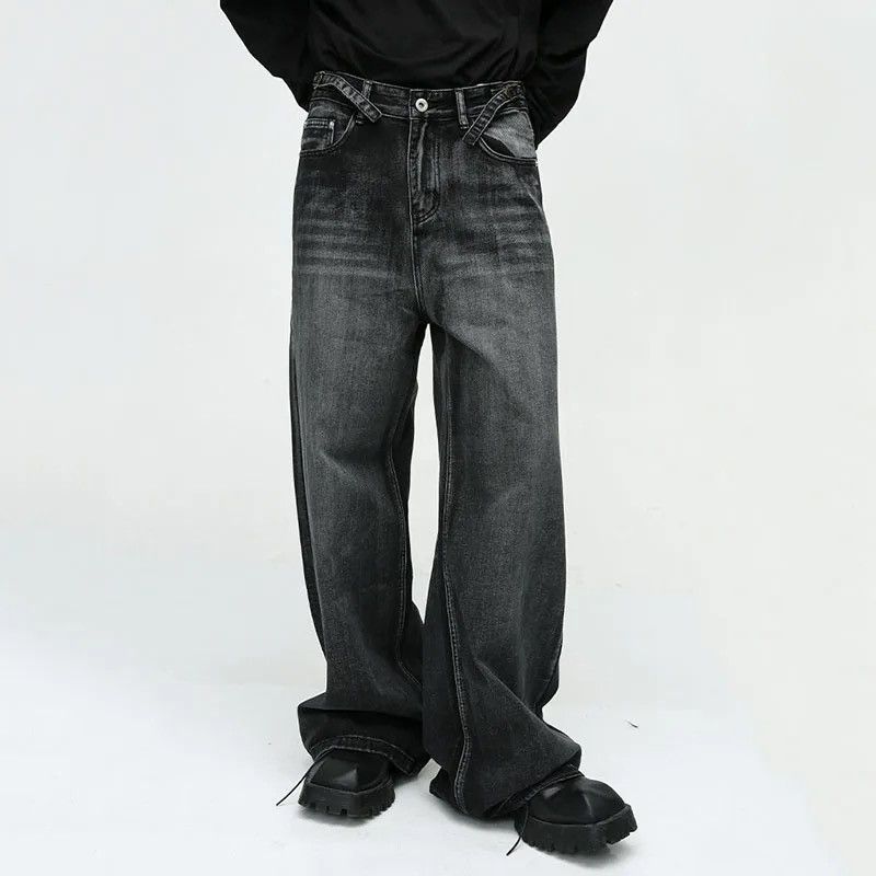 Japanese Brand × Vintage Streetwear Straight Tube Wide Leg y2k Jeans Pants Size US 34 / EU 50 - 1 Thumbnail