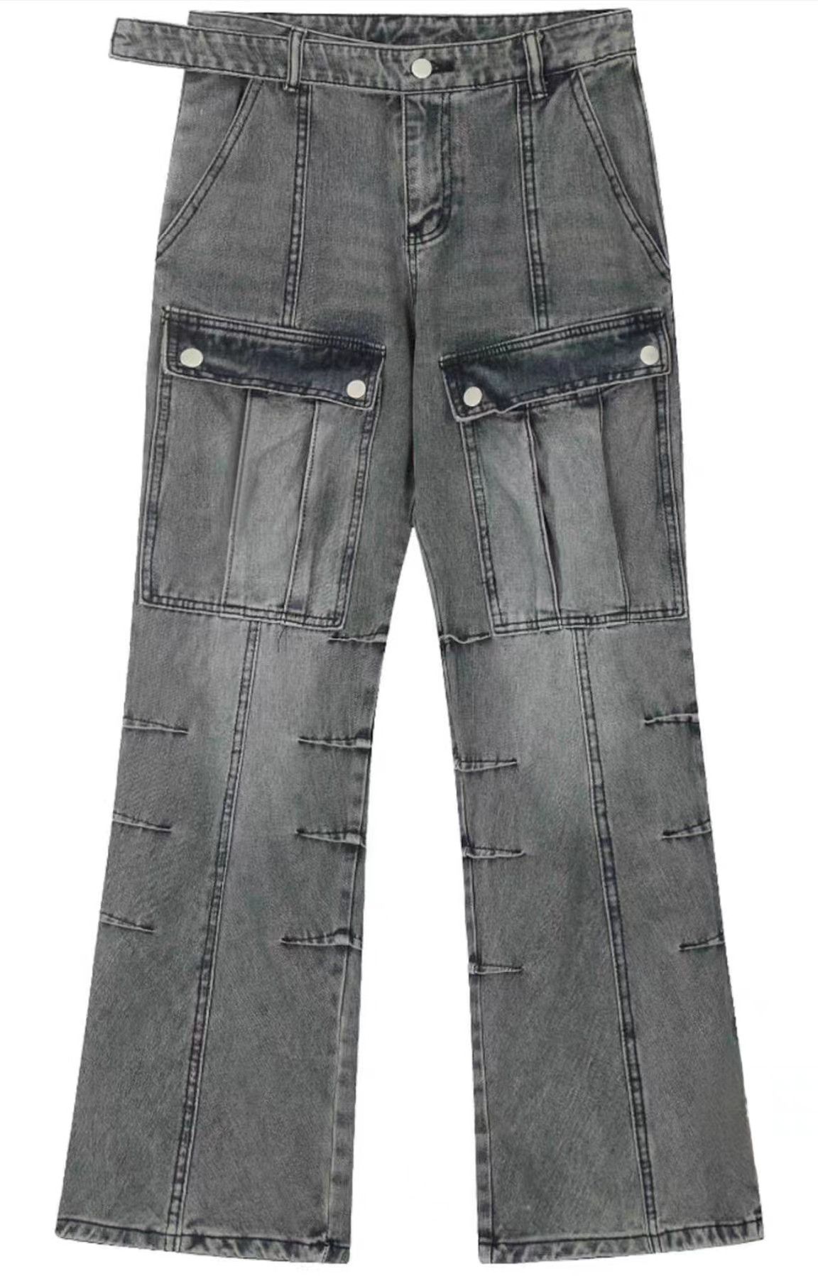 Japanese Brand × Jean Washed Vintage Blue Wide Leg Jeans Size US 30 / EU 46 - 7 Thumbnail