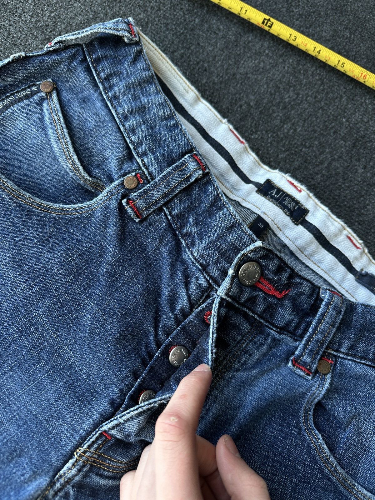 Armani 🚨Y2K WOMEN ARMANI JEANS WITH LOGO AVANT GARDE DENIM PANTS Size 30" / US 8 / IT 44 - 13 Thumbnail