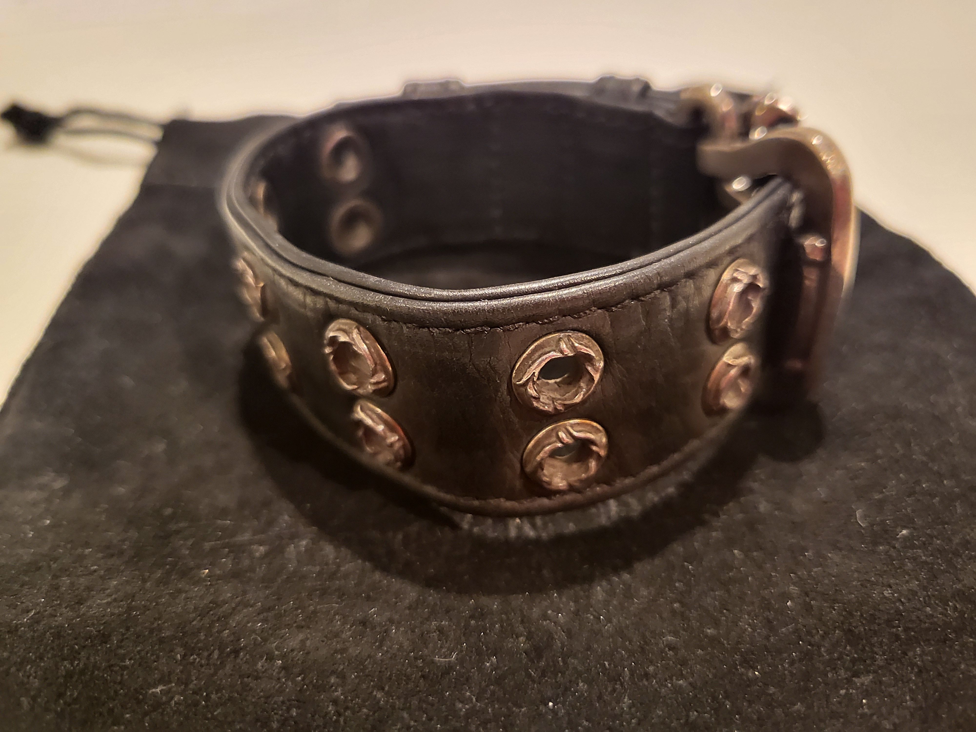 Chrome Hearts Chrome Hearts Leather Sterling Grommet Bracelet 2003 Size ONE SIZE - 2 Thumbnail