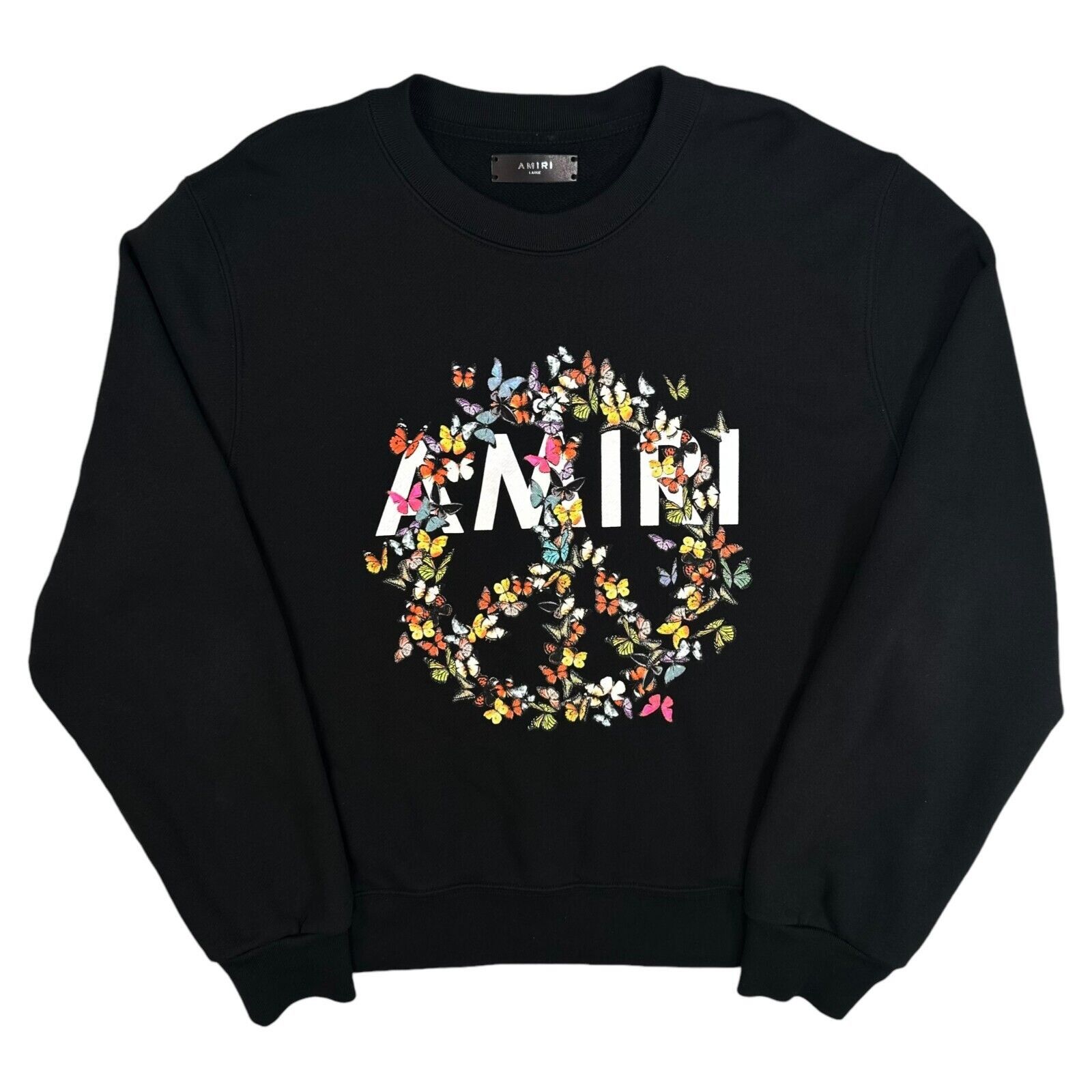 Amiri Amiri Size L Sweatshirt Black Floral Chest Peace Logo Size US L / EU 52-54 / 3 - 1 Thumbnail