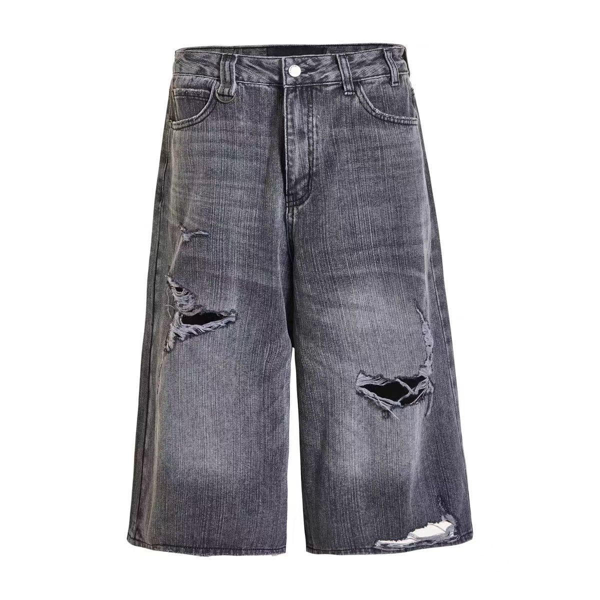 Japanese Brand × Vintage Casual vintage beggar hole baggy jeans shorts Size US 34 / EU 50 - 3 Thumbnail