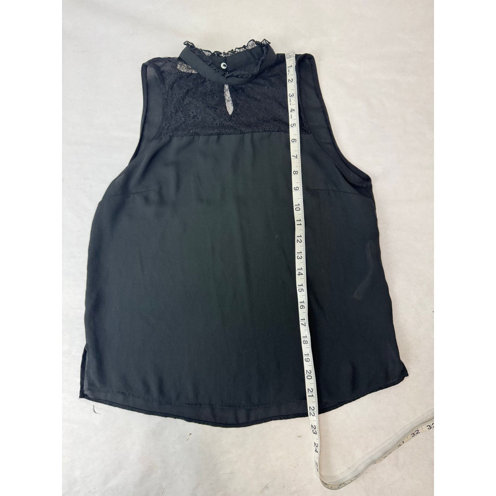 Zara Black Whimsigoth Lace Mock Neck Blouse Sleeveless Zara XS Size XS / US 0-2 / IT 36-38 - 6 Thumbnail