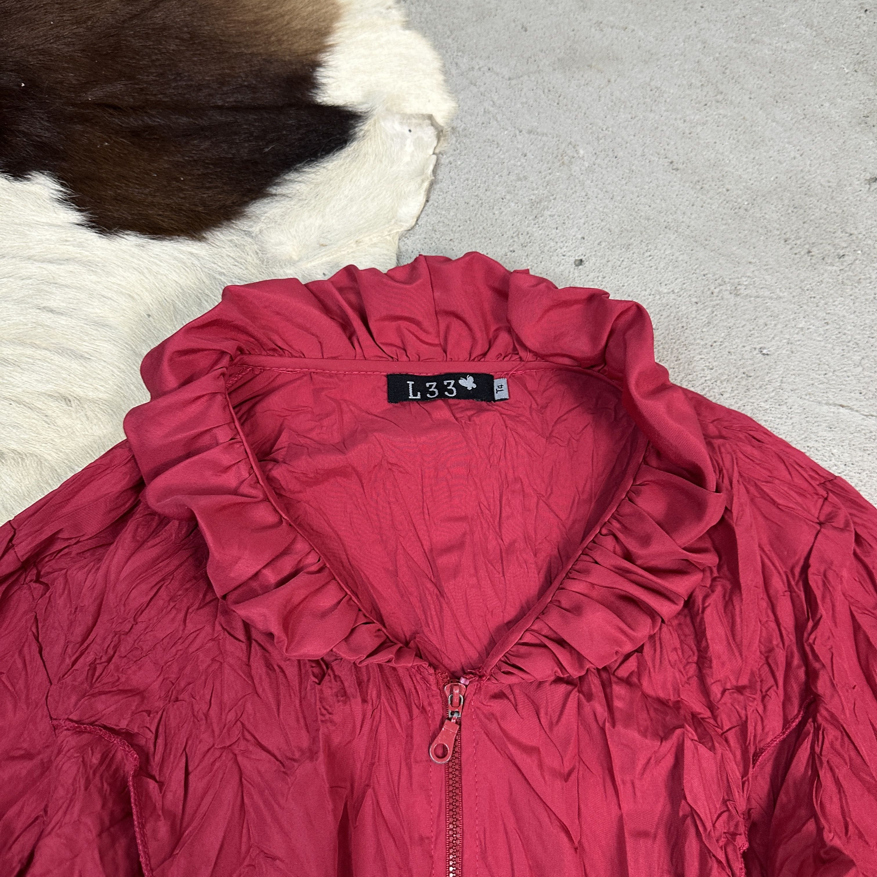 Vintage Vintage Avant Garde Y2K Zip Roses Cherry Red Dress Size L / US 10 / IT 46 - 7 Thumbnail
