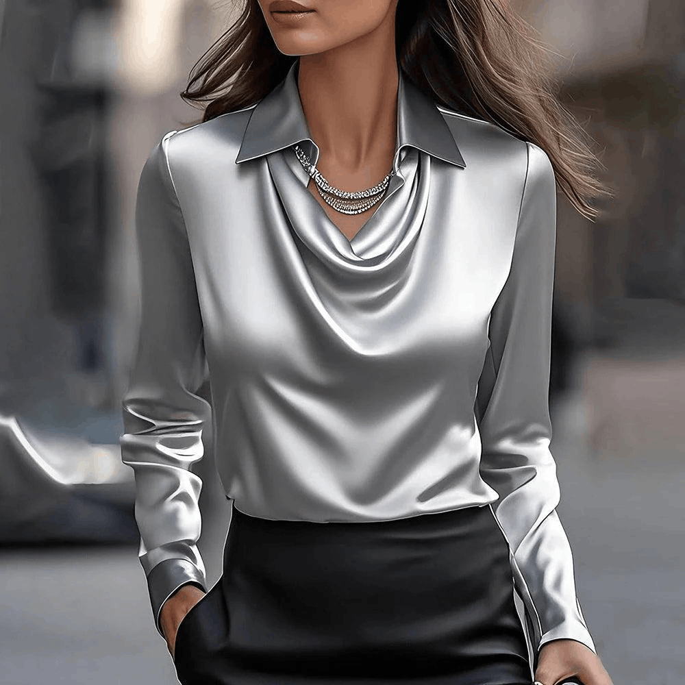 Other Women's Collar Shirts & Blouses Satin Top Long Sleeve Tops Size S / US 4 / IT 40 - 1 Thumbnail
