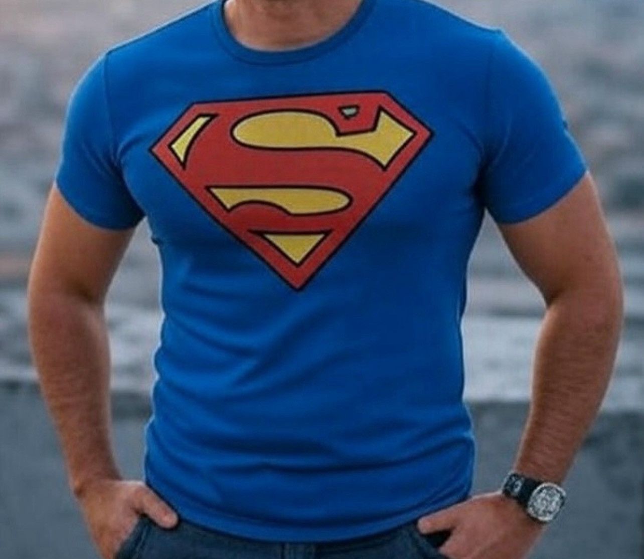 DC Comics Mens DC Comics Superman Logo Design Blue Size Medium T-Shirt Size US M / EU 48-50 / 2 - 1 Thumbnail
