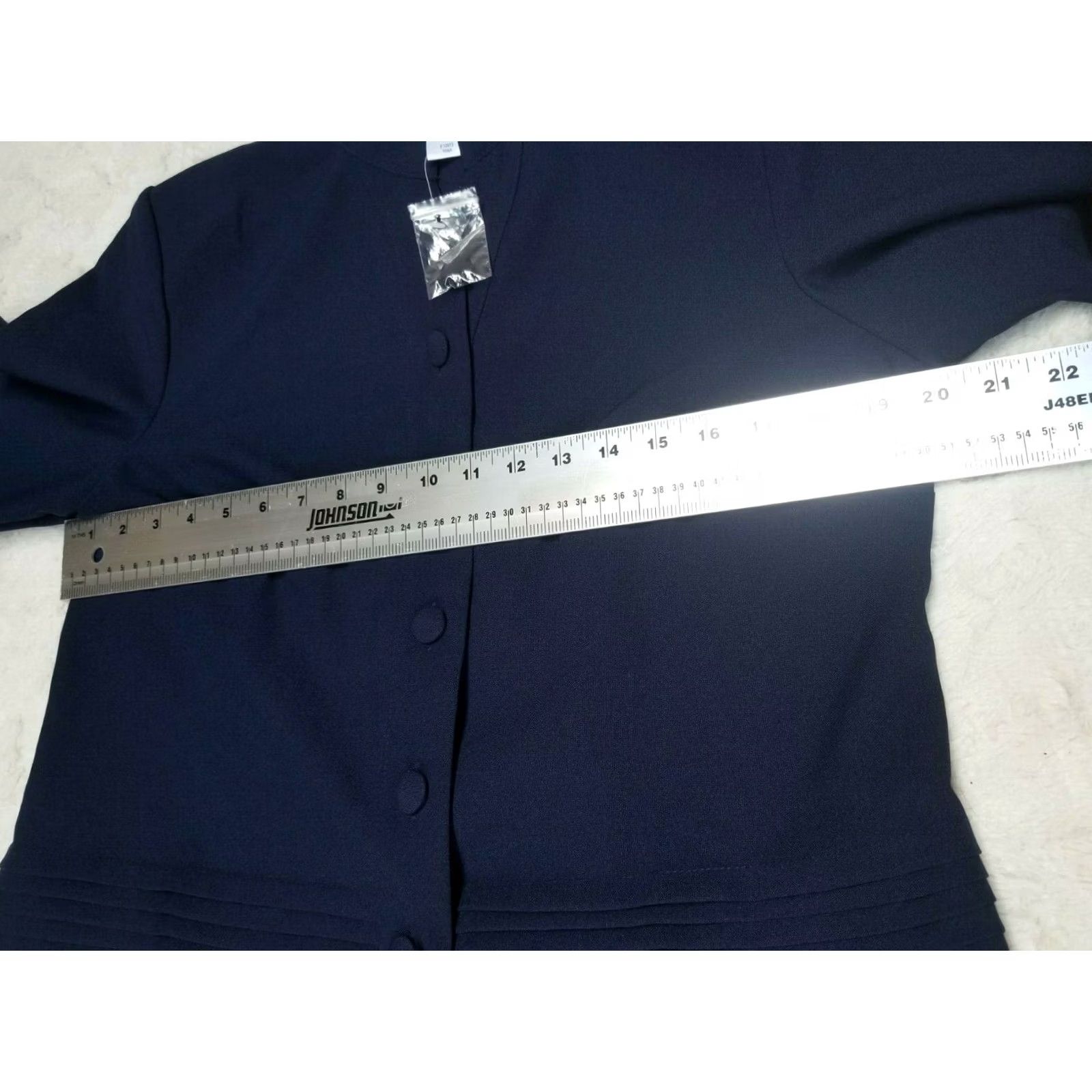 Vintage BFA Classics Petite Womens Button Front Blazer 3/4 Sleeve Navy Blue Size 12P Size XL / US 12-14 / IT 48-50 - 6 Thumbnail