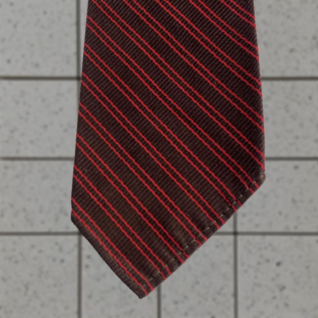 Arrow VINTAGE Nike Shirt Hat Mens XS 2.2" Narrow 52" Red Black Silk Repp Tie 1950s Lion Size ONE SIZE - 1 Thumbnail
