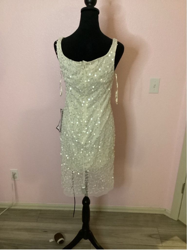 Adrianna Papell Women's Adrianna Papell Ivory/Pearl Beaded Dress Size 2 Size XS / US 0-2 / IT 36-38 - 7 Thumbnail