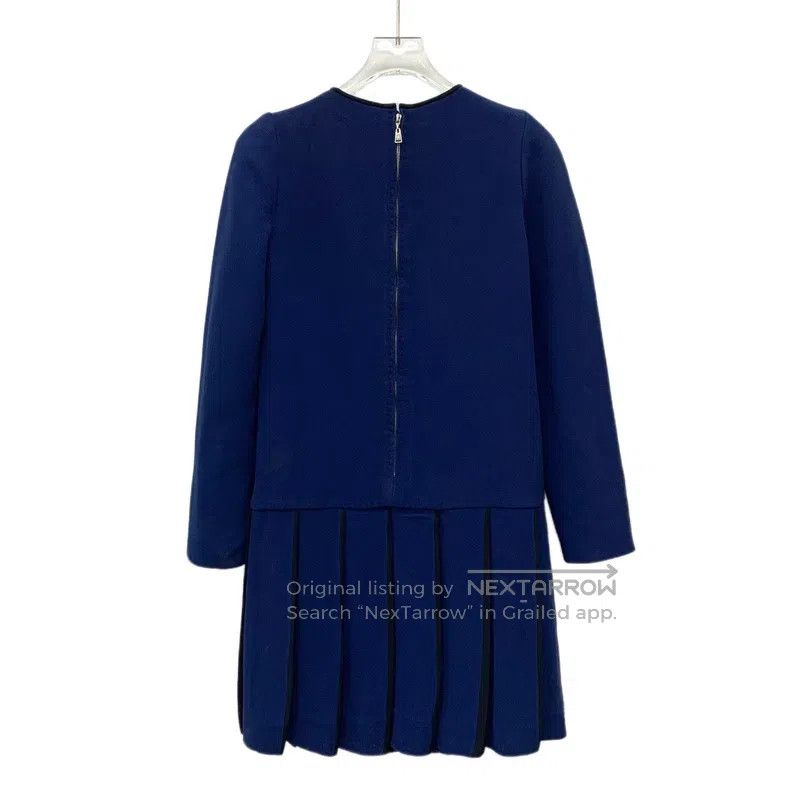 Louis Vuitton Louis Vuitton Navy Round Neck Zip Long Sleeve Dress Size XS / US 0-2 / IT 36-38 - 2 Thumbnail
